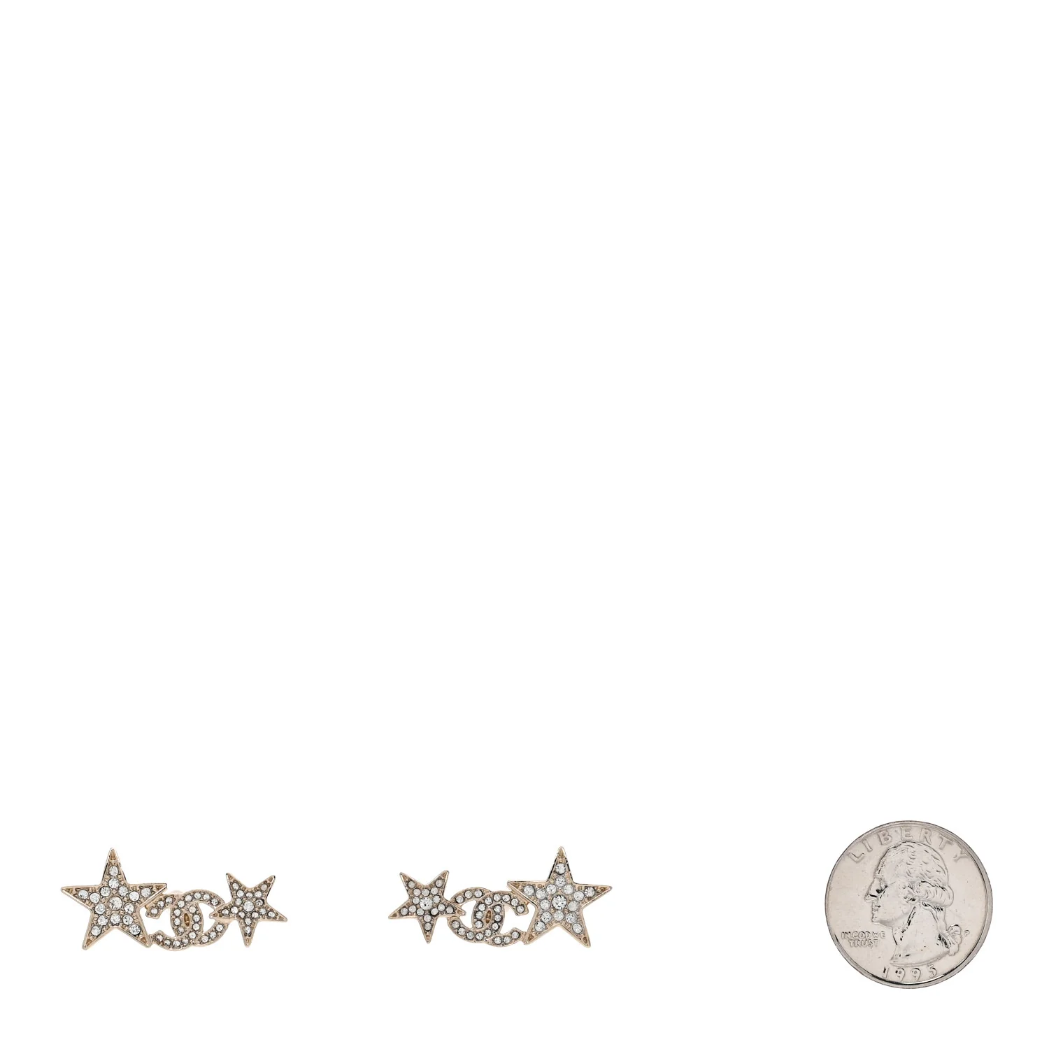 Crystal Star CC Earrings Gold - Image 2