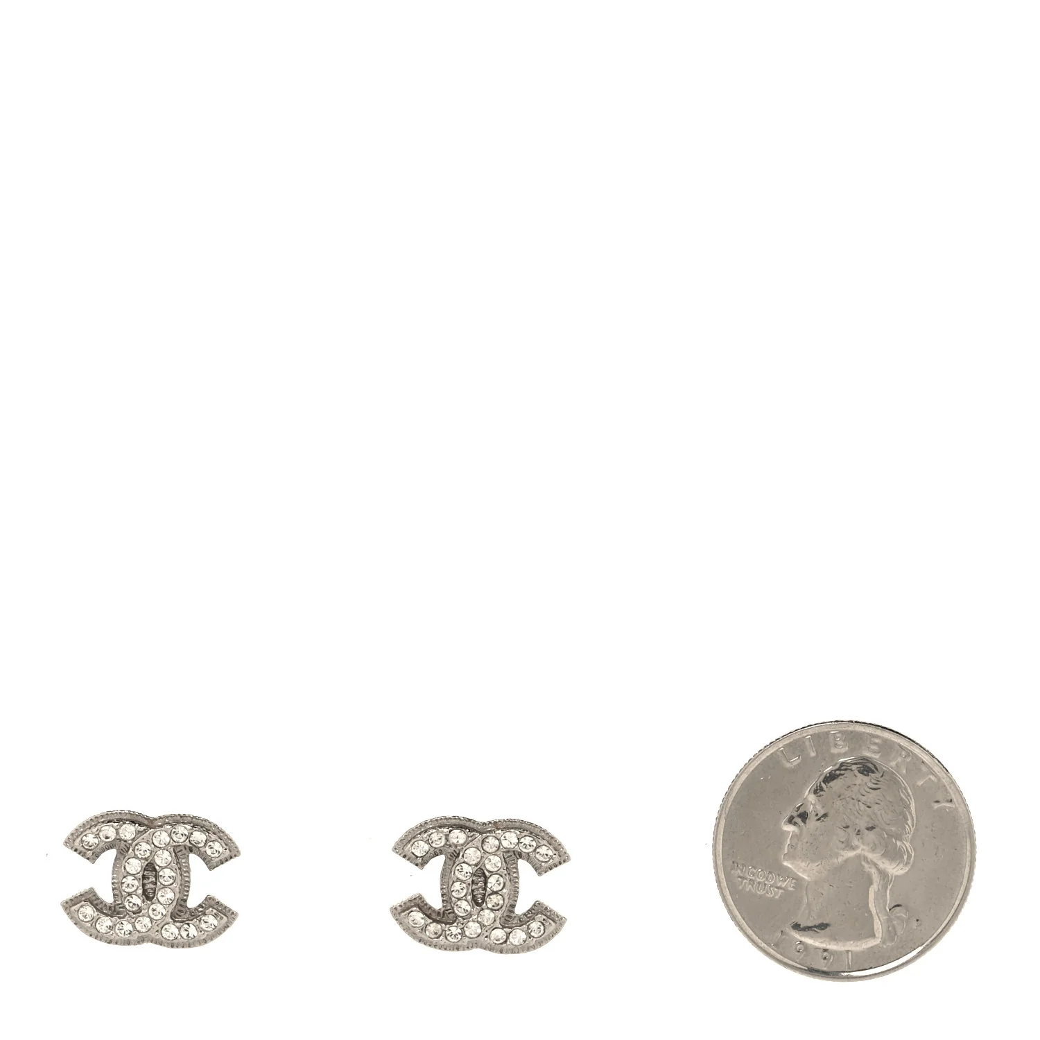 Crystal Timeless CC Earrings Silver - Image 5