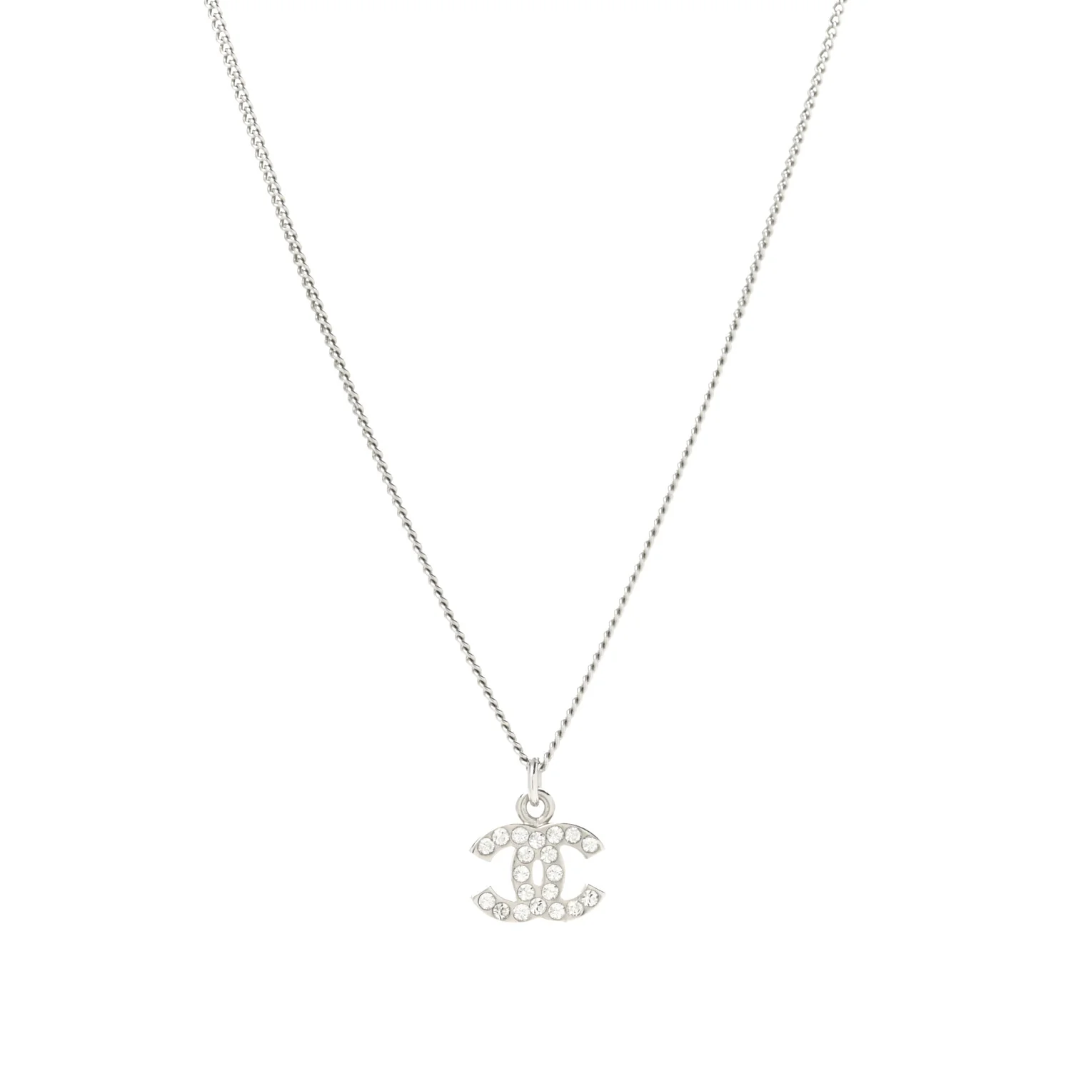 Crystal Timeless CC Necklace Silver