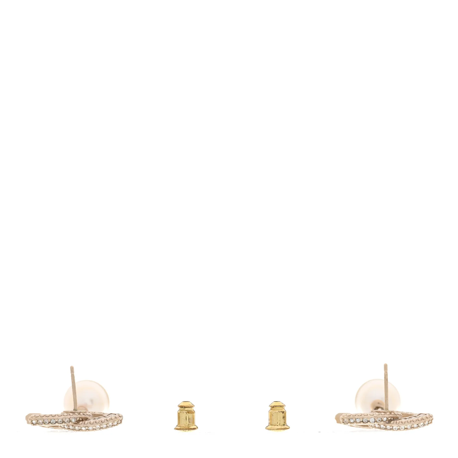 Crystal Timeless CC Pearl Drop Earrings Light Gold - Image 3