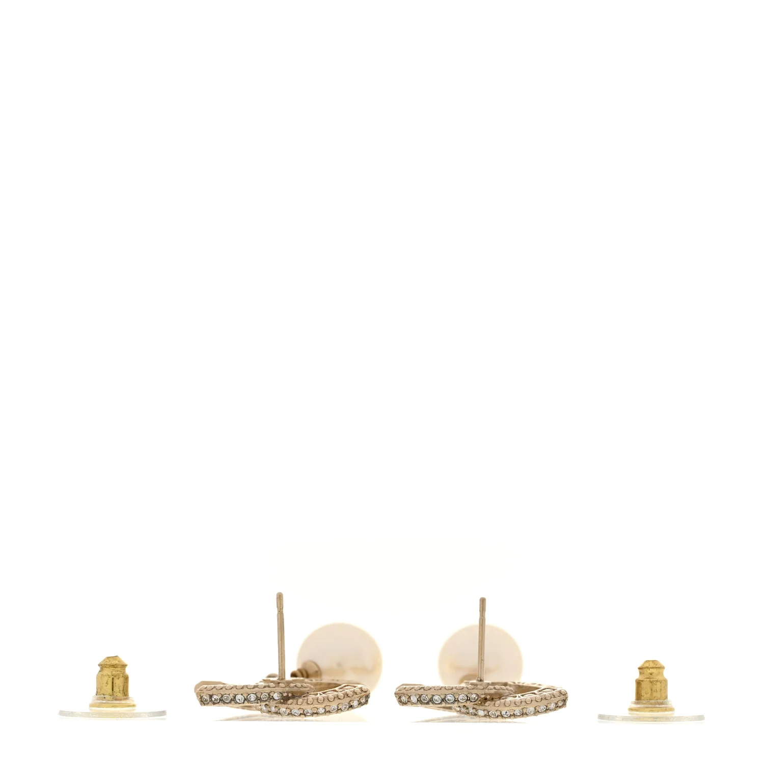 Crystal Timeless CC Pearl Drop Earrings Light Gold - Image 3