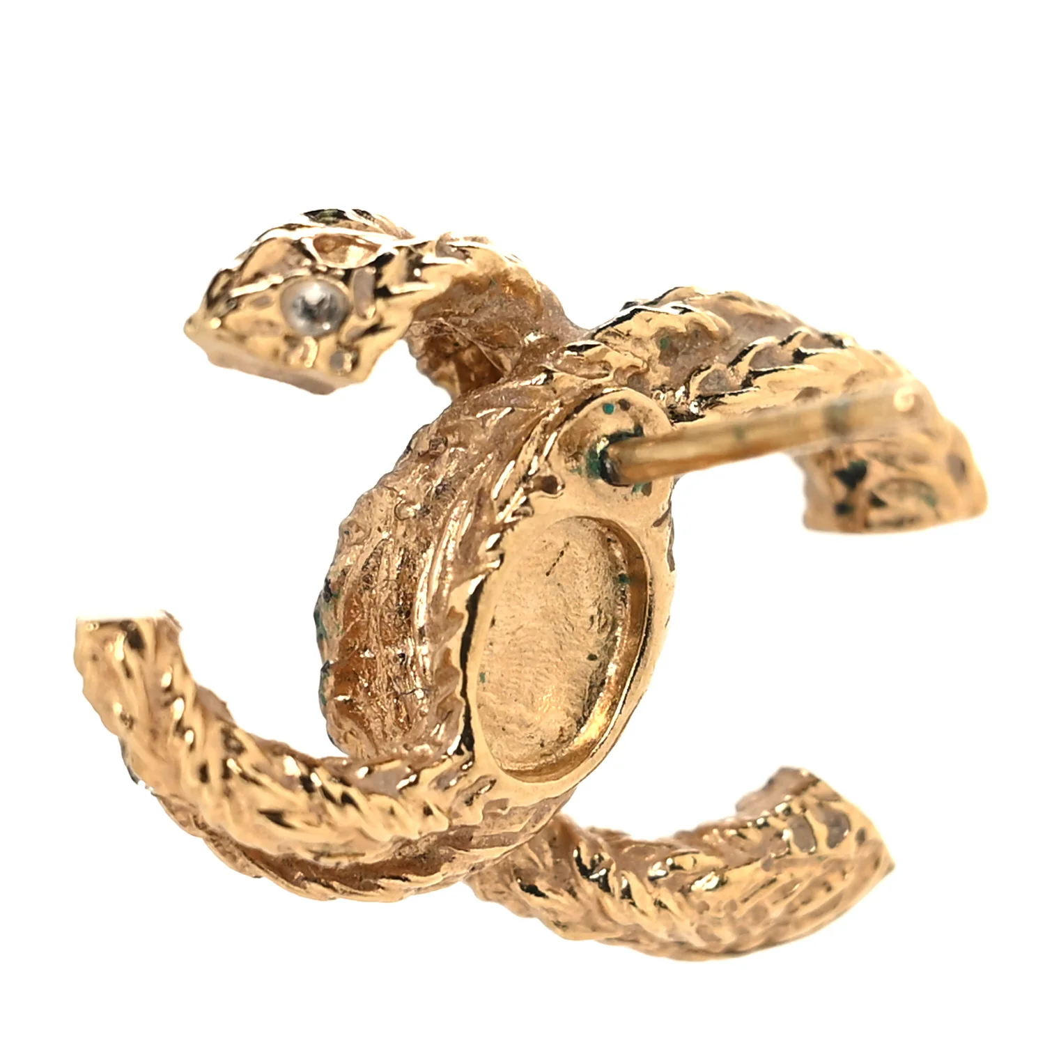 Crystal Twisted CC Earrings Gold - Image 6