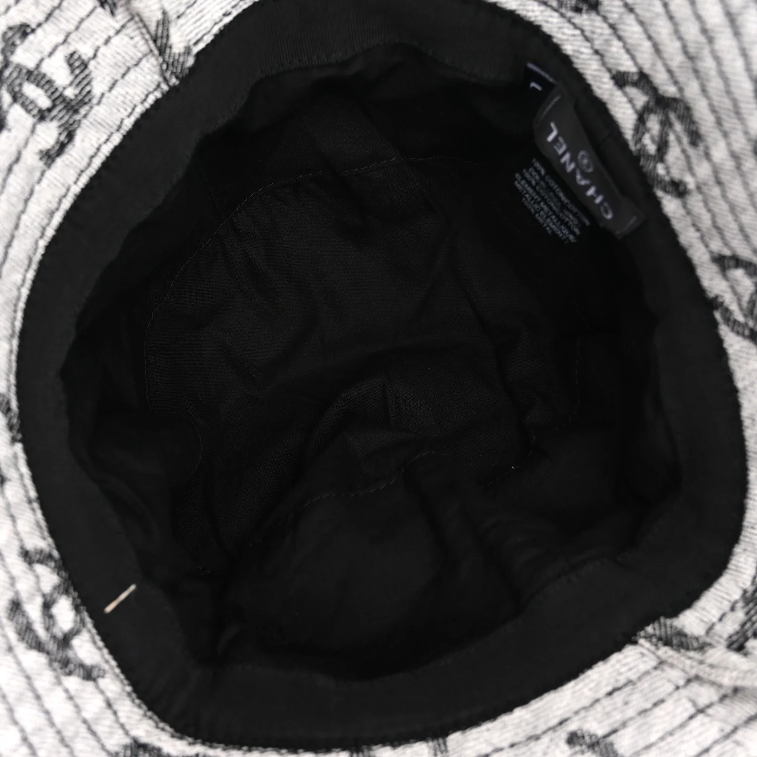 Denim CC Bucket Hat L White Black - Image 7