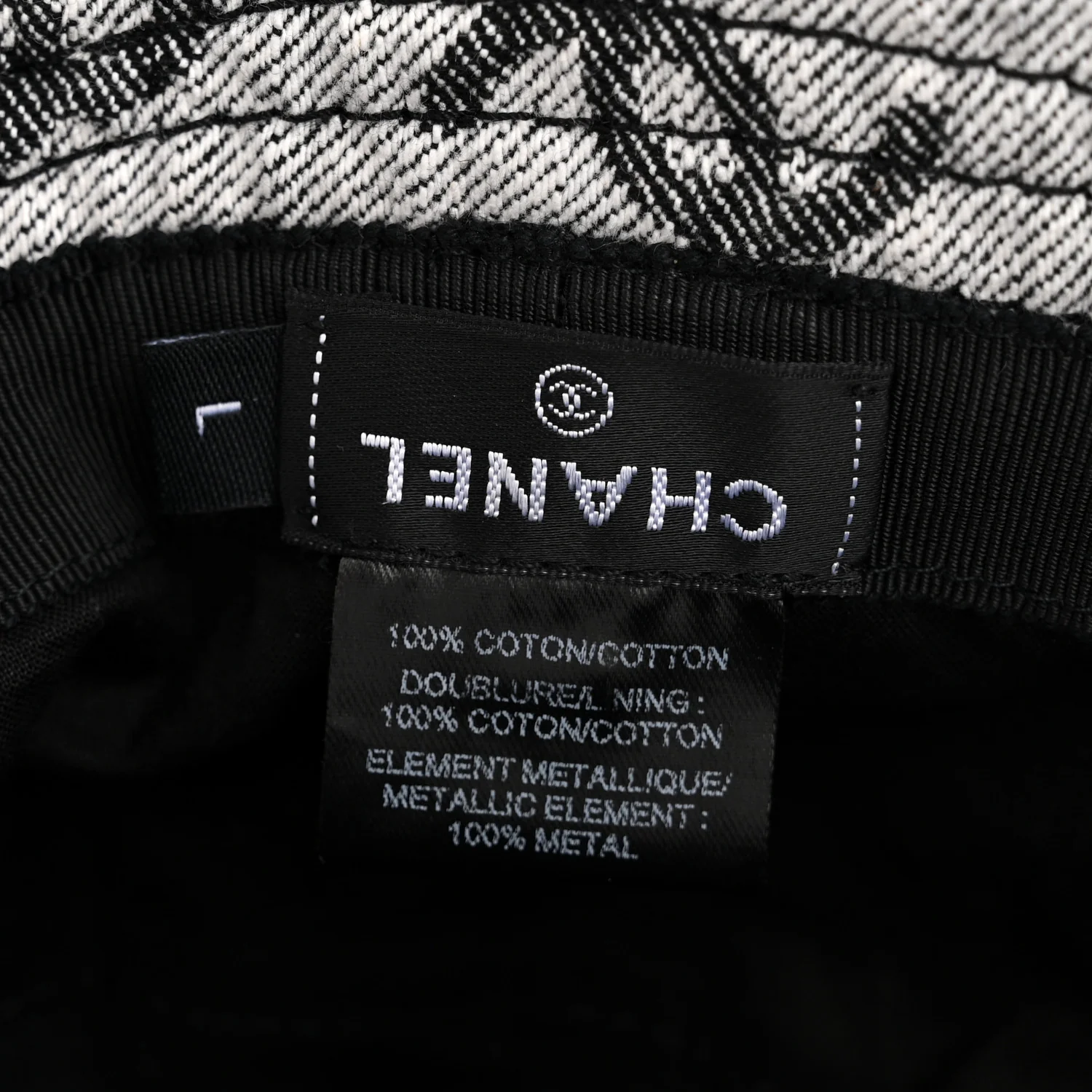 Denim CC Bucket Hat L White Black - Image 8