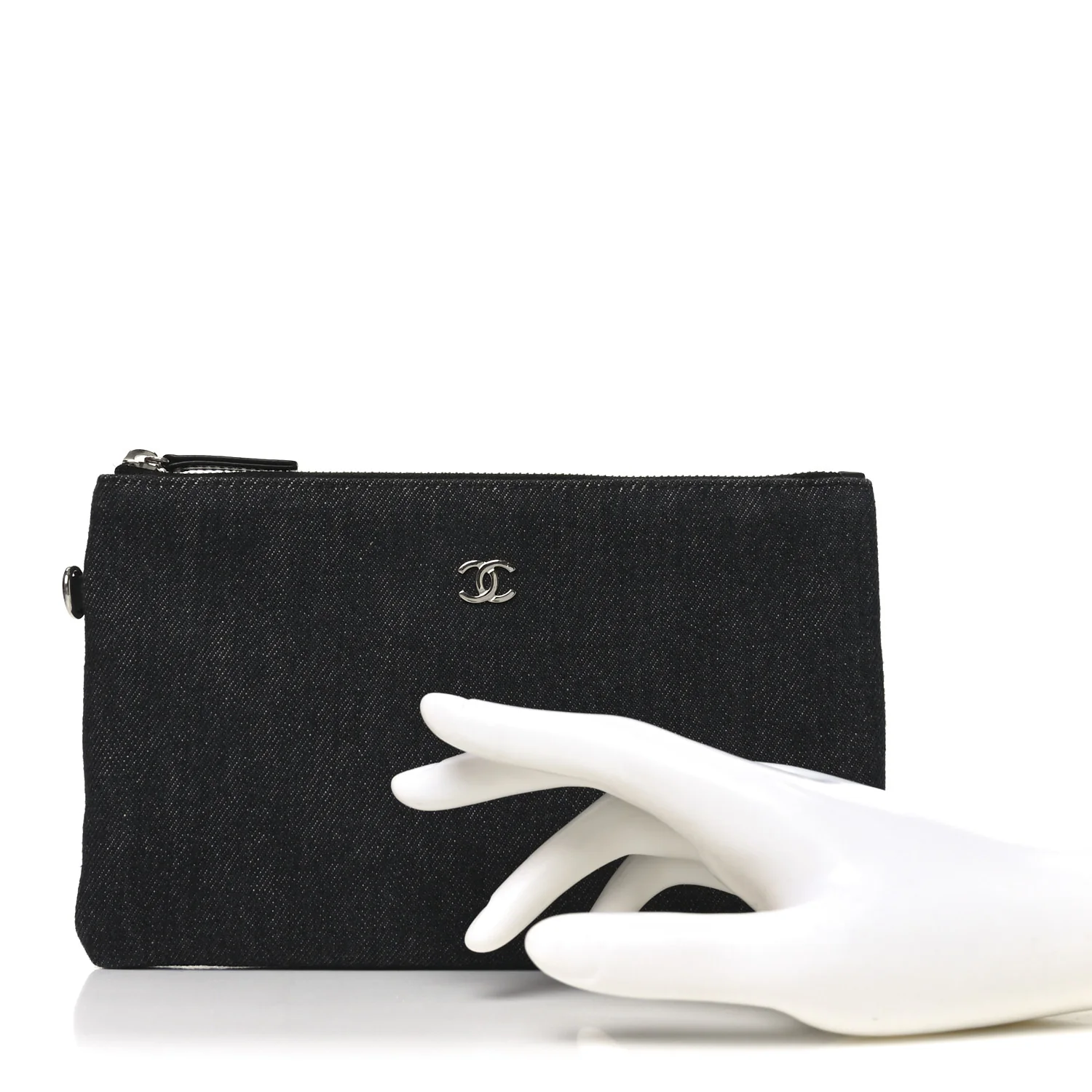 Denim Chanel 22 Removable Pouch Black - Image 2