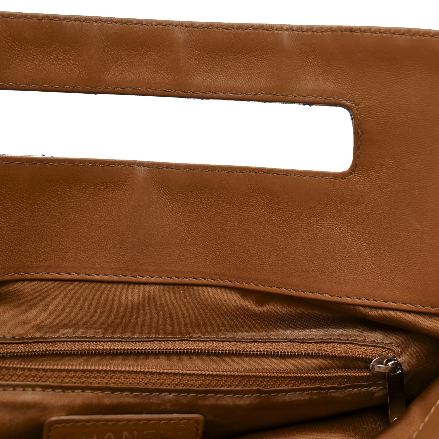 Denim Lambskin Quilted CC Clutch Blue - Image 10