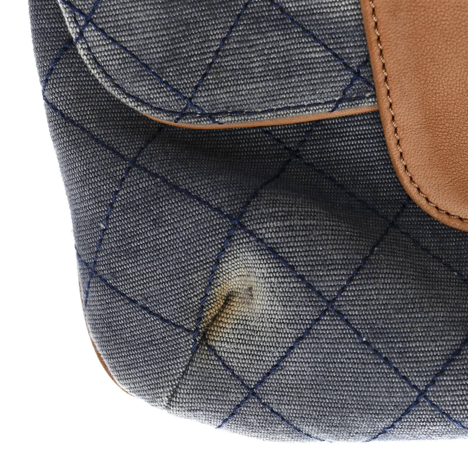 Denim Lambskin Quilted CC Clutch Blue - Image 13