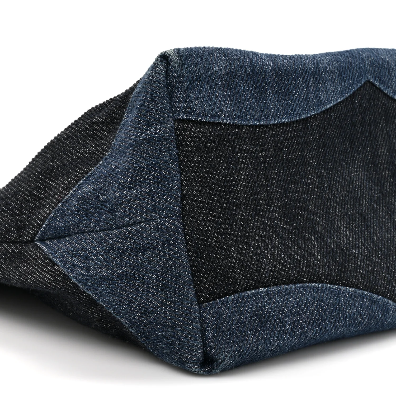 Denim Large Two Tone CC Shopping Tote Blue - Image 11