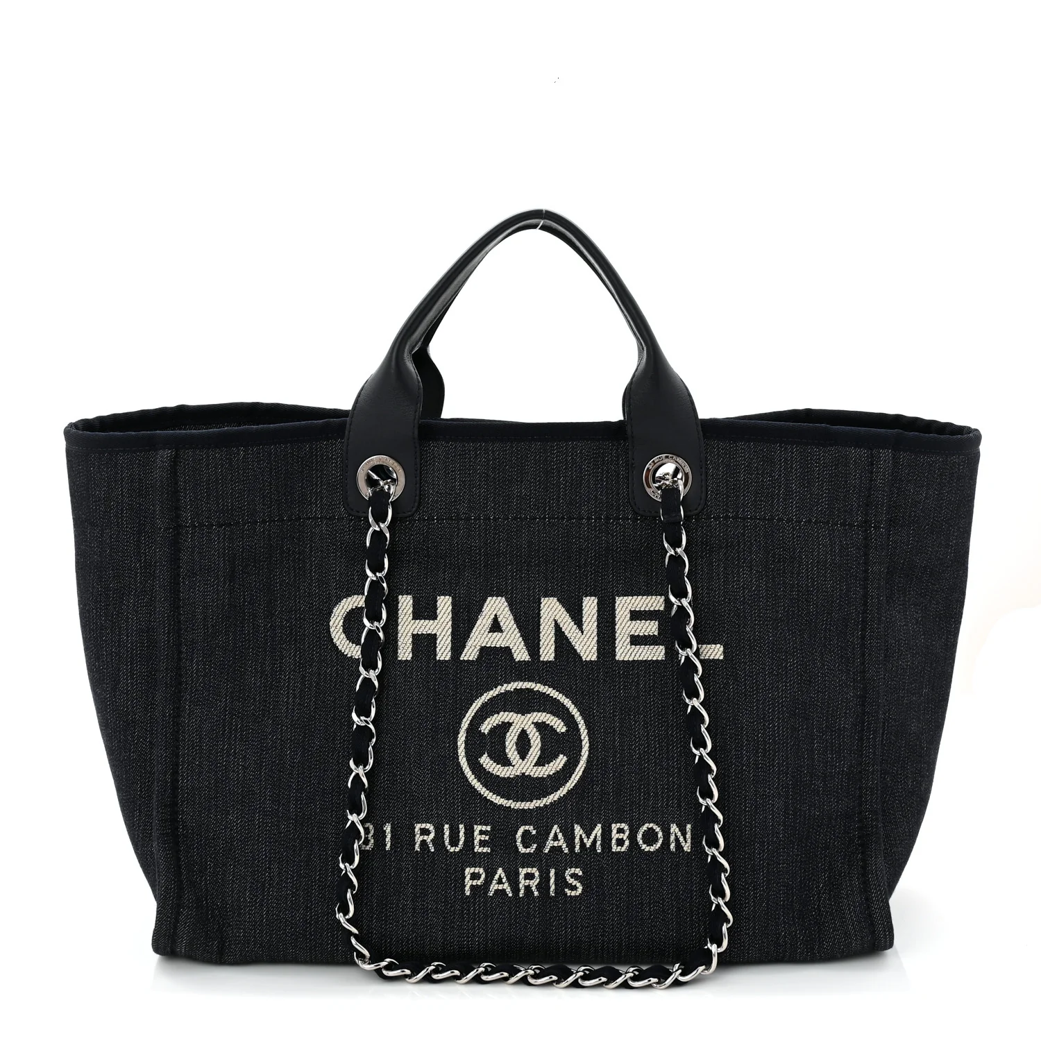 Denim Medium Deauville Tote Dark Blue