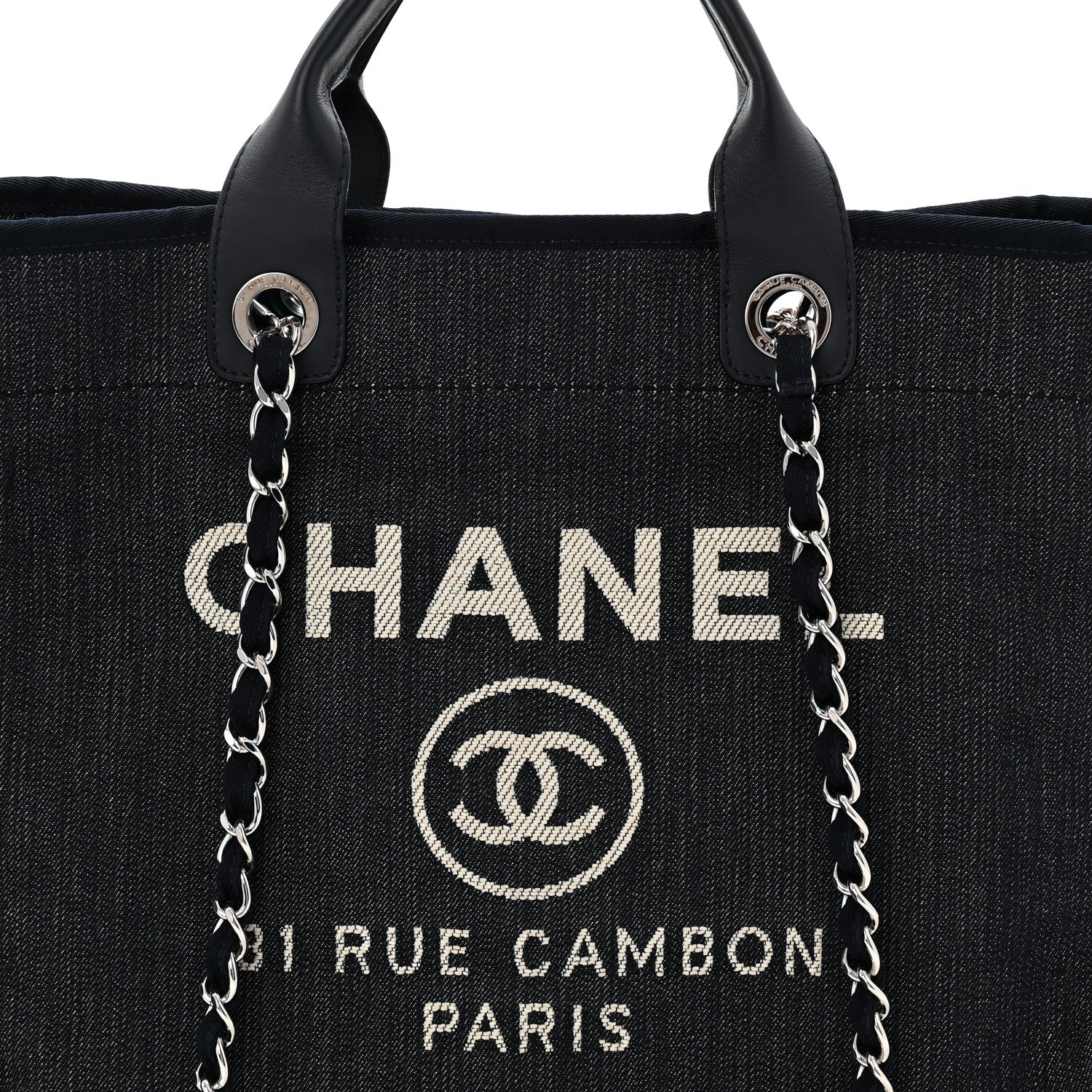 Denim Medium Deauville Tote Dark Blue - Image 8