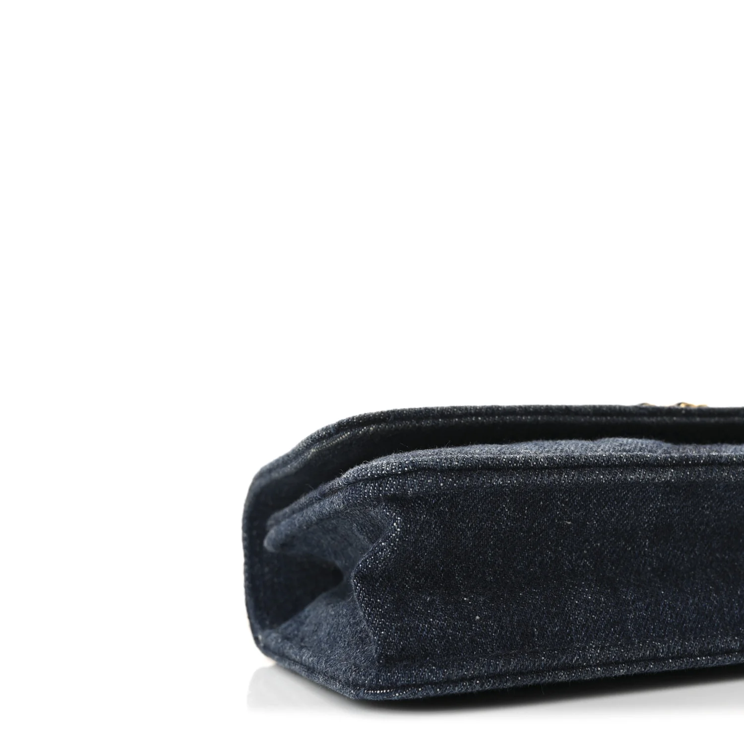Denim Quilted Chanel 19 Flap Phone Holder With Chain Blue - Image 9