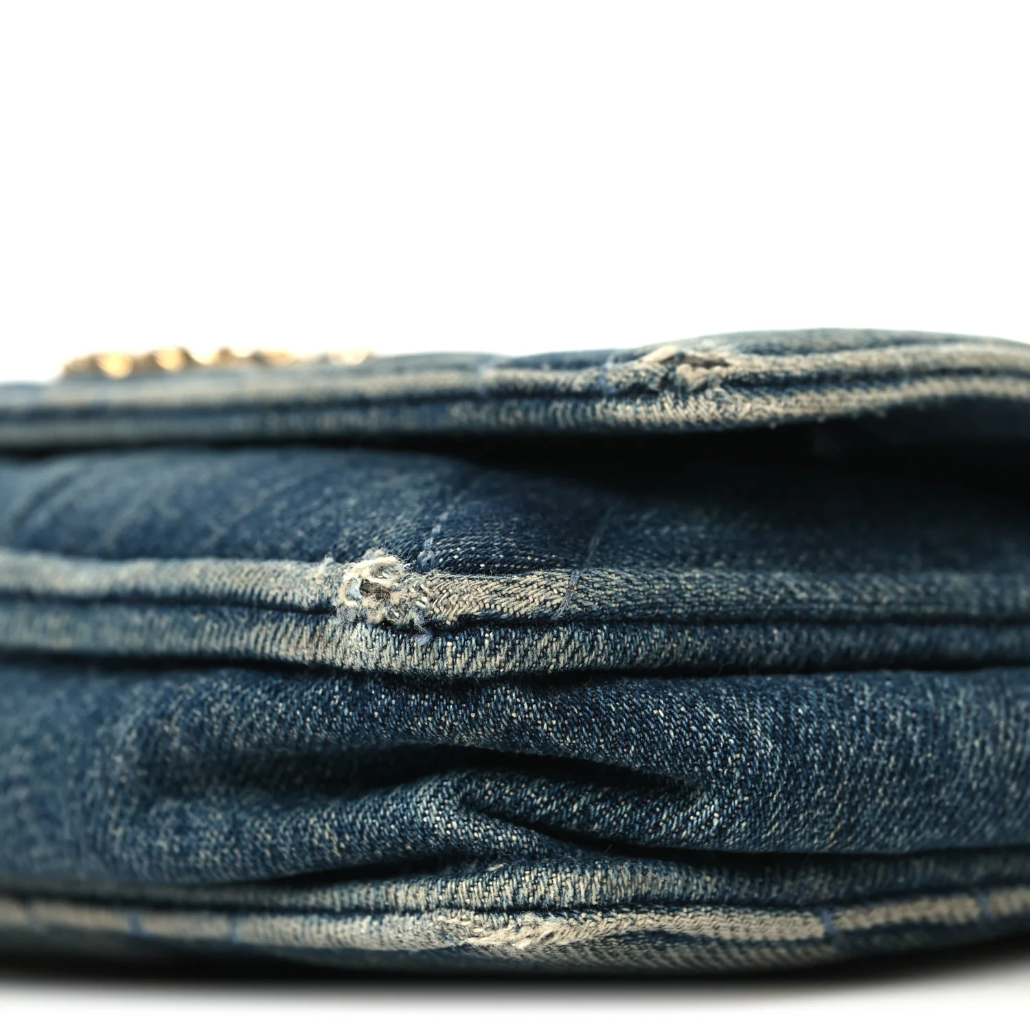 Denim Quilted Chanel 19 Wallet On Chain WOC Blue - Image 10