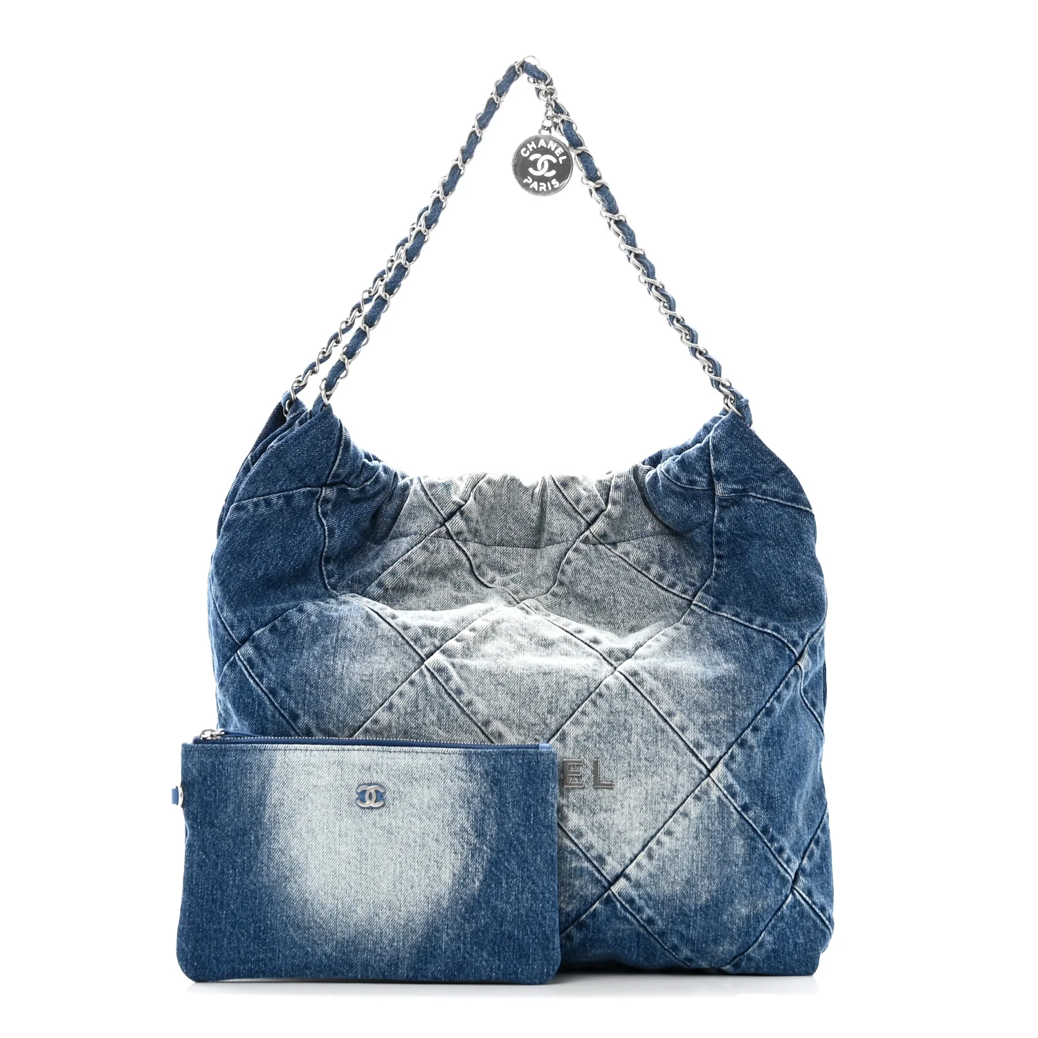 Denim Quilted Chanel 22 Blue - Image 3