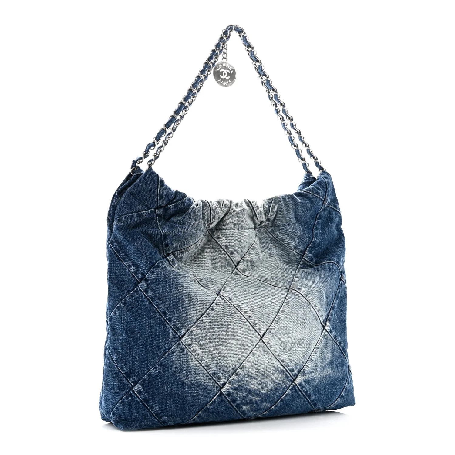 Denim Quilted Chanel 22 Blue - Image 4
