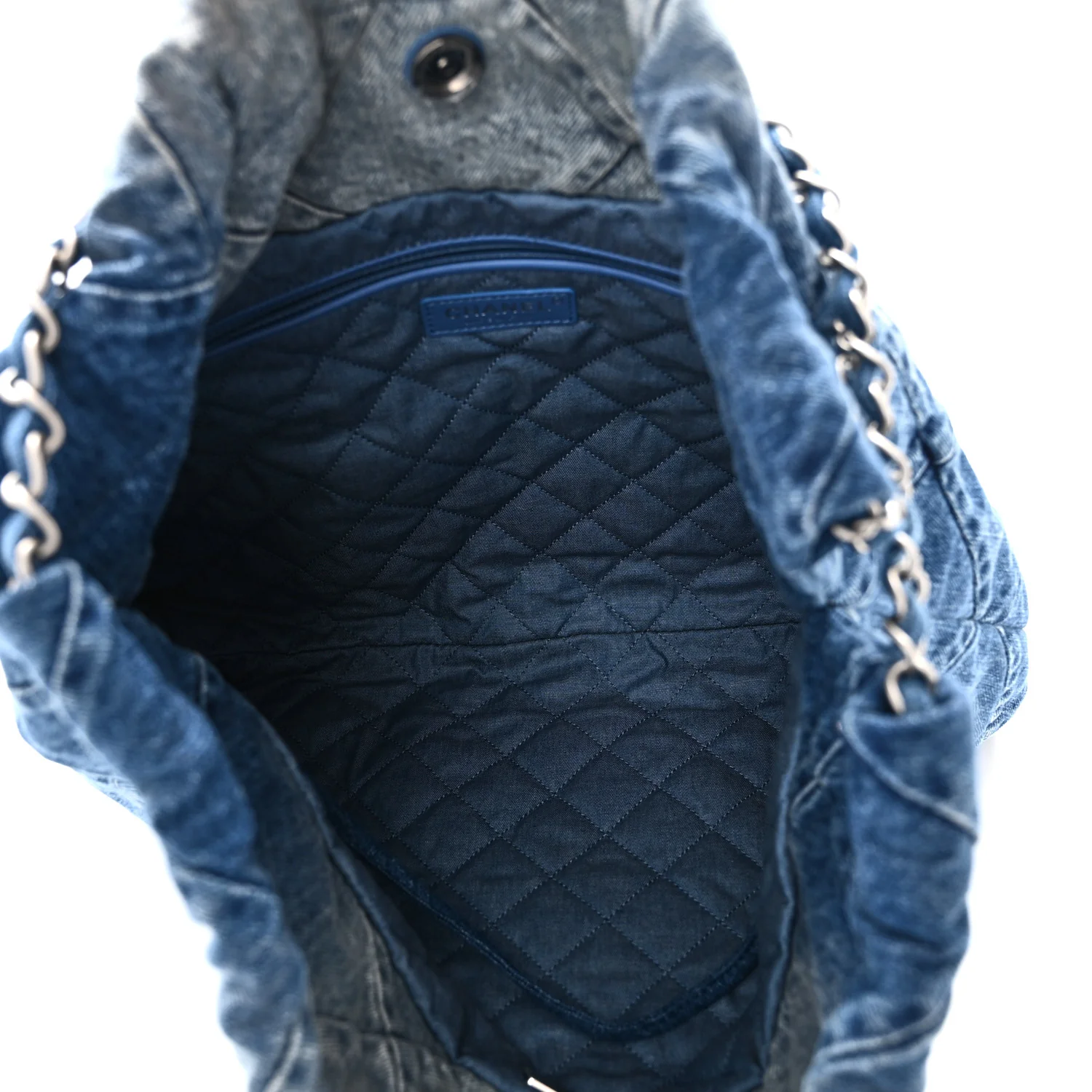Denim Quilted Chanel 22 Blue - Image 6
