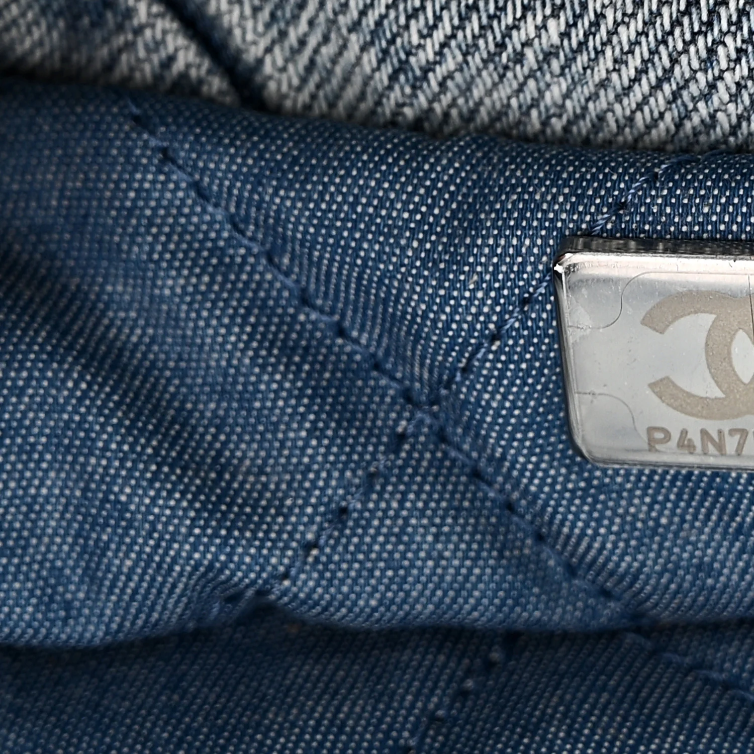 Denim Quilted Chanel 22 Blue - Image 8