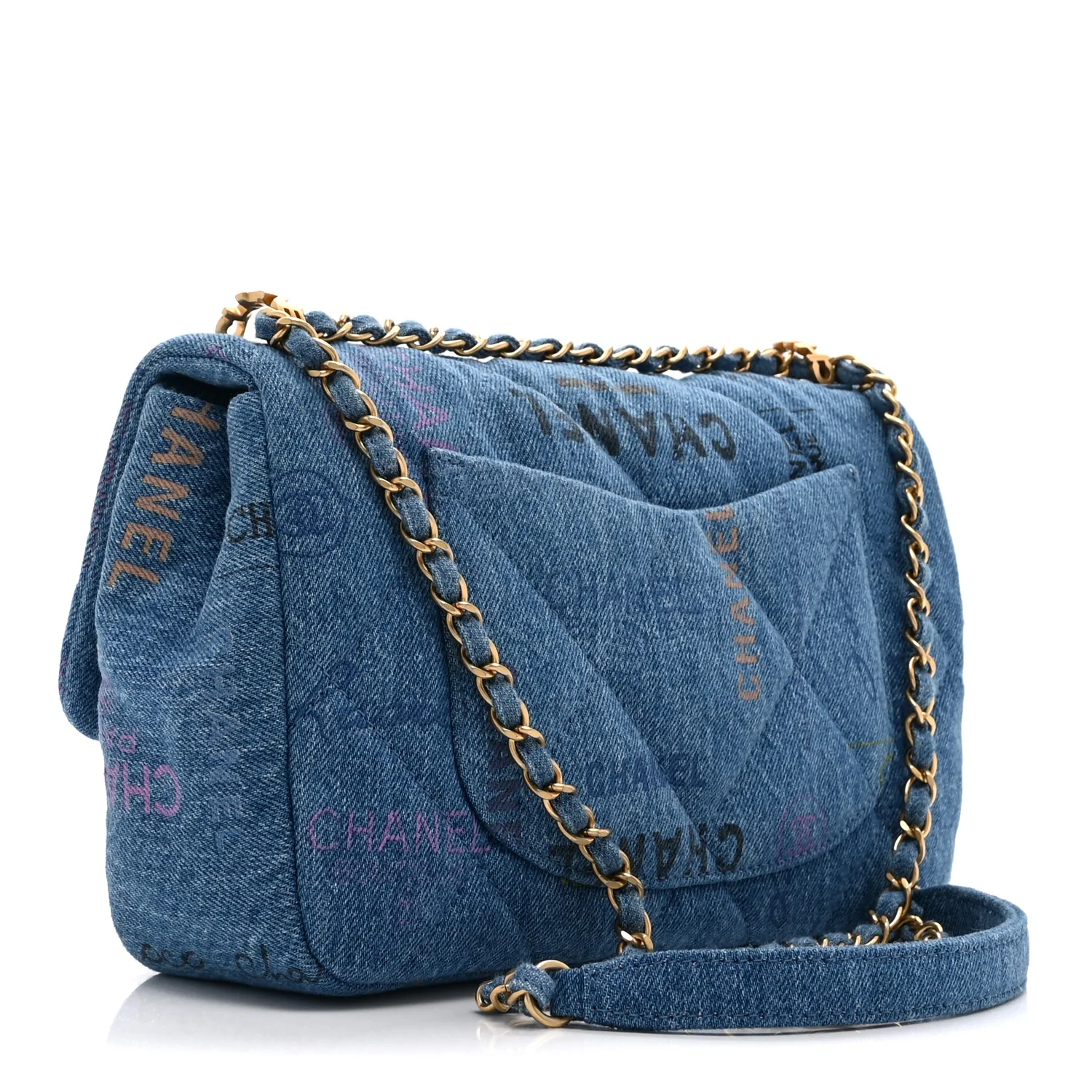 Denim Quilted Denim Large Mood Flap Blue Multicolor - Image 3