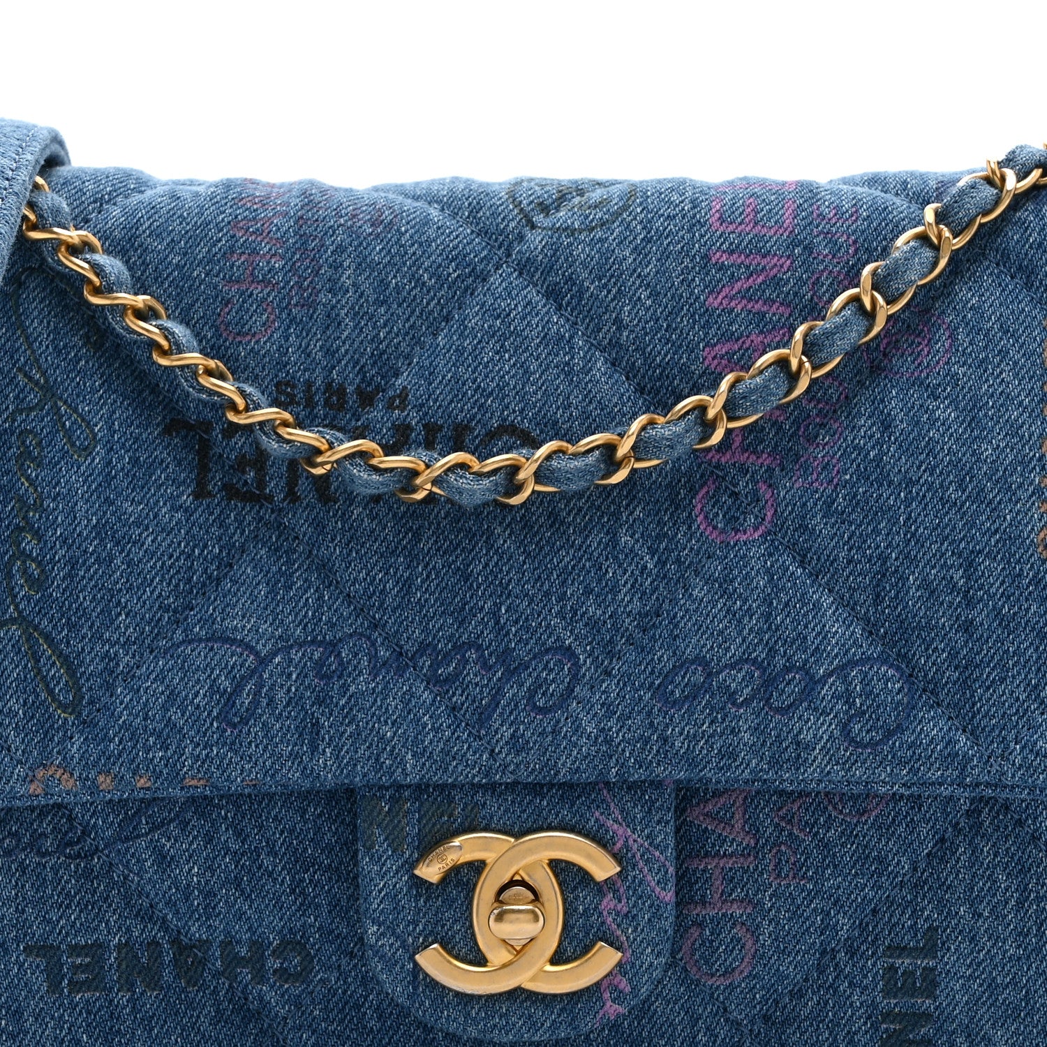 Denim Quilted Denim Large Mood Flap Blue Multicolor - Image 8