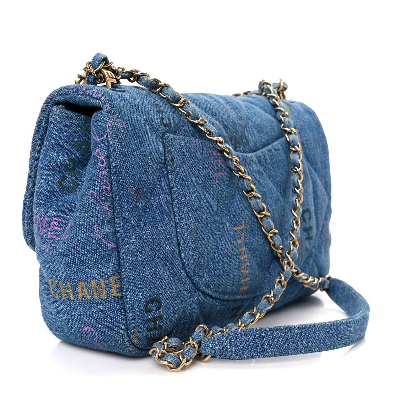 Denim Quilted Denim Large Mood Flap Blue Multicolor - Image 3