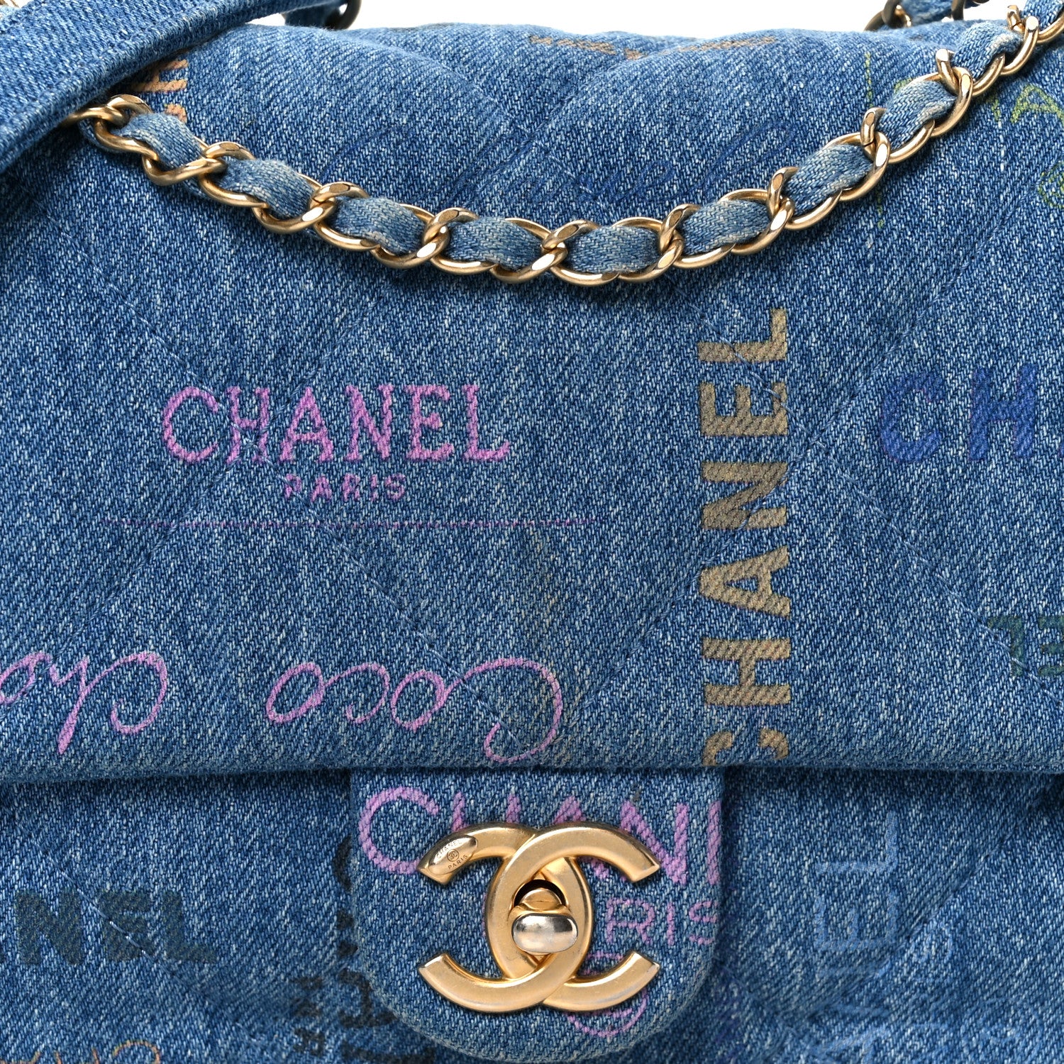 Denim Quilted Denim Large Mood Flap Blue Multicolor - Image 9