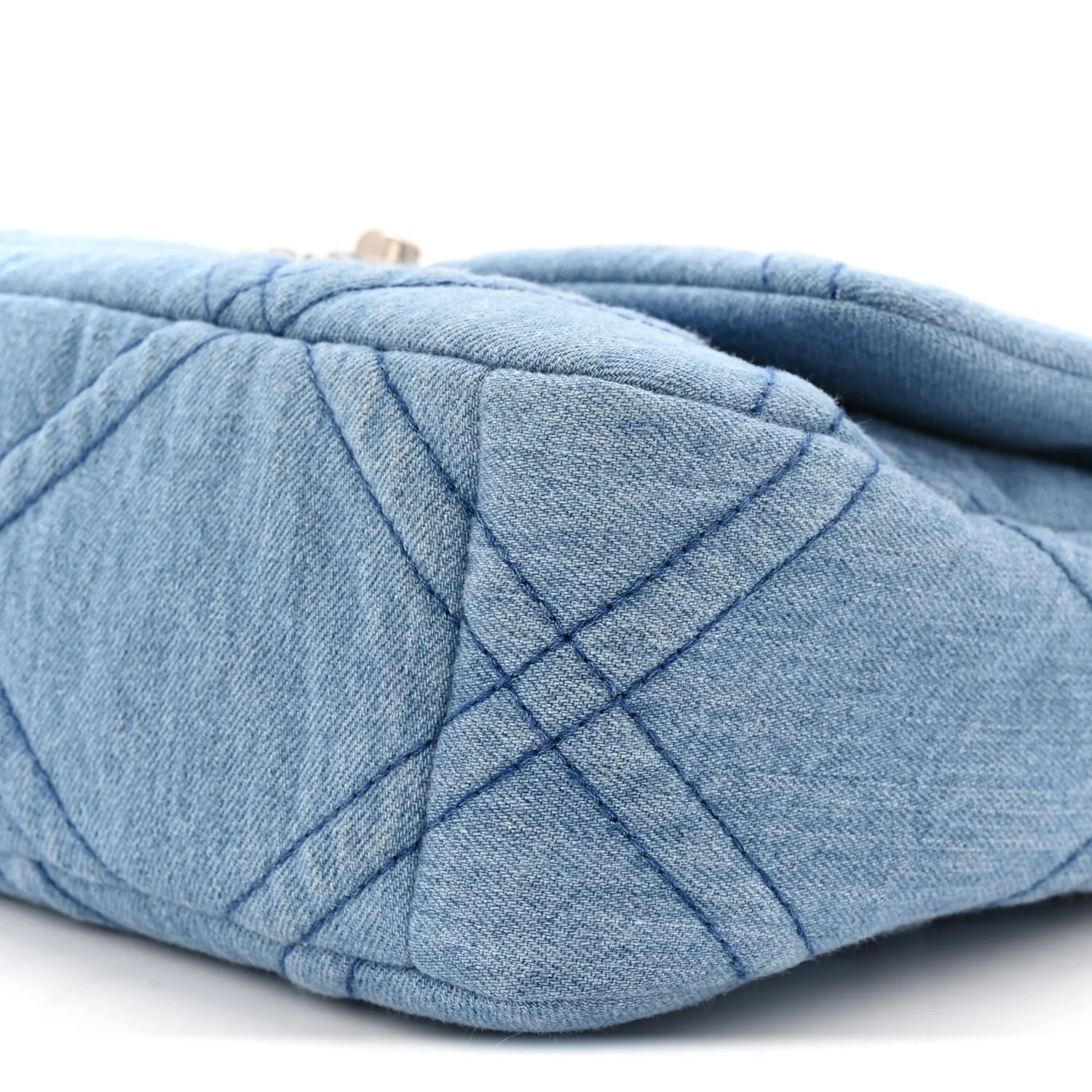 Denim Quilted Medium Chanel 19 Flap Blue - Image 10
