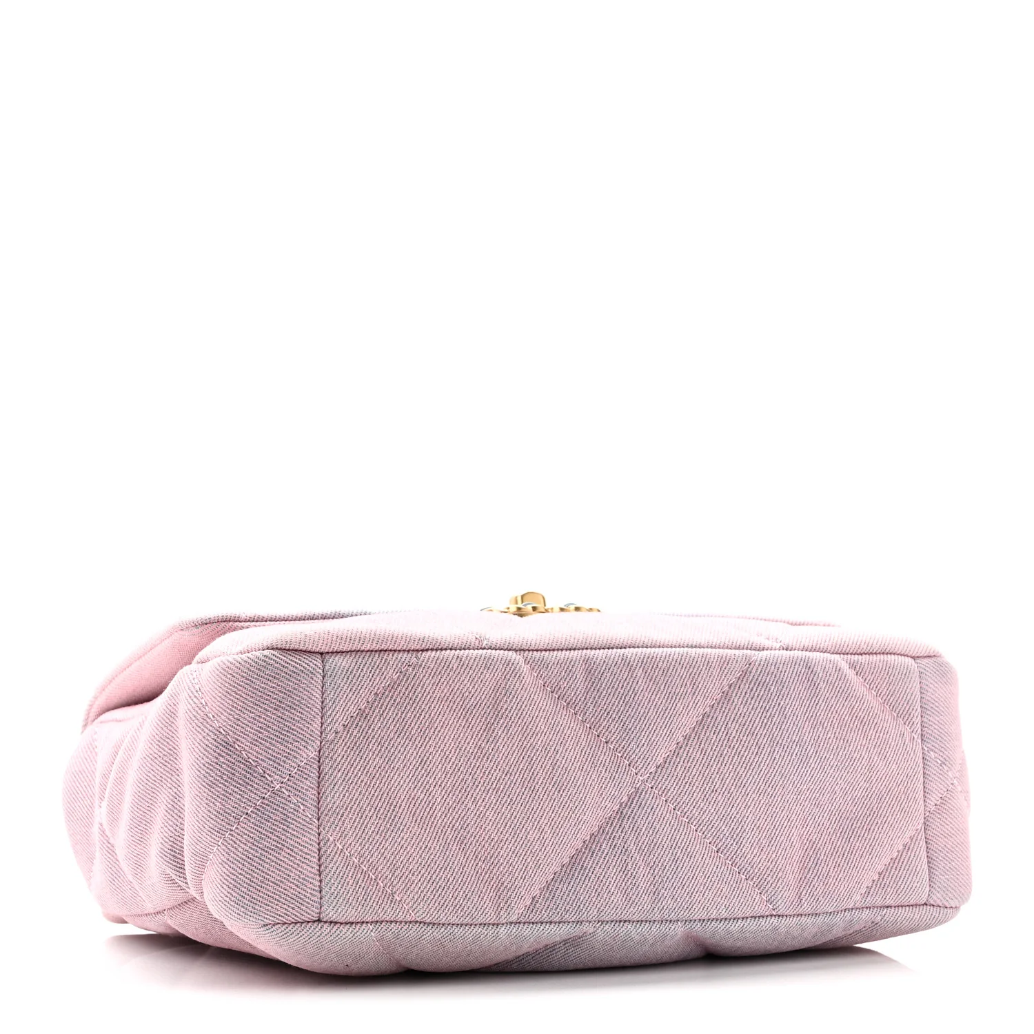 Denim Quilted Medium Chanel 19 Flap Blue Pink - Image 4