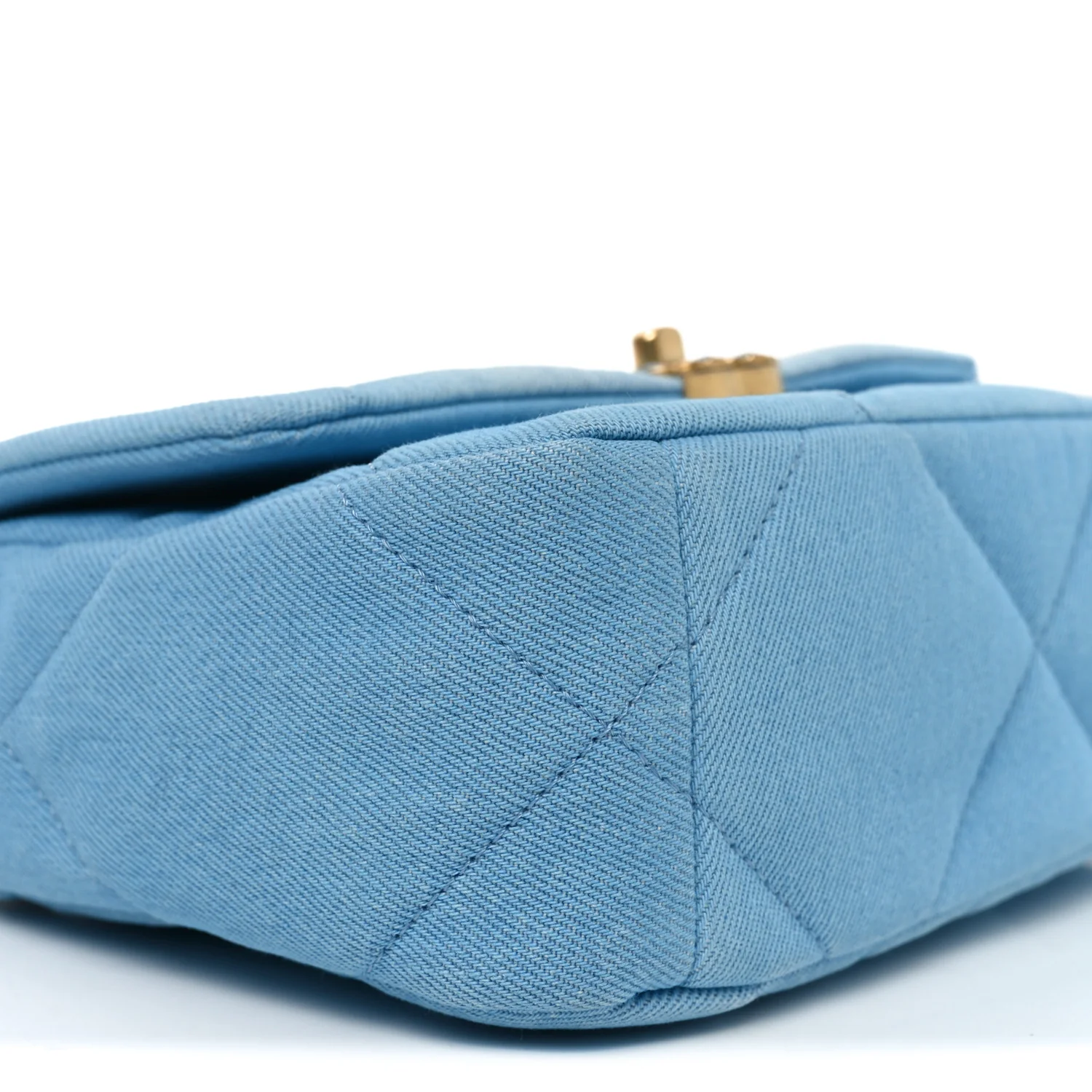 Denim Quilted Medium Chanel 19 Flap Light Blue - Image 9