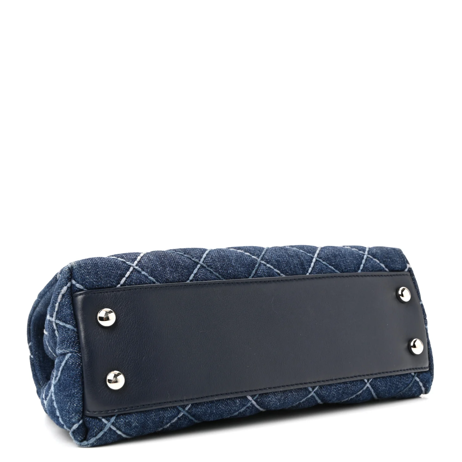Denim Quilted Mini Coco Handle Flap Blue - Image 9