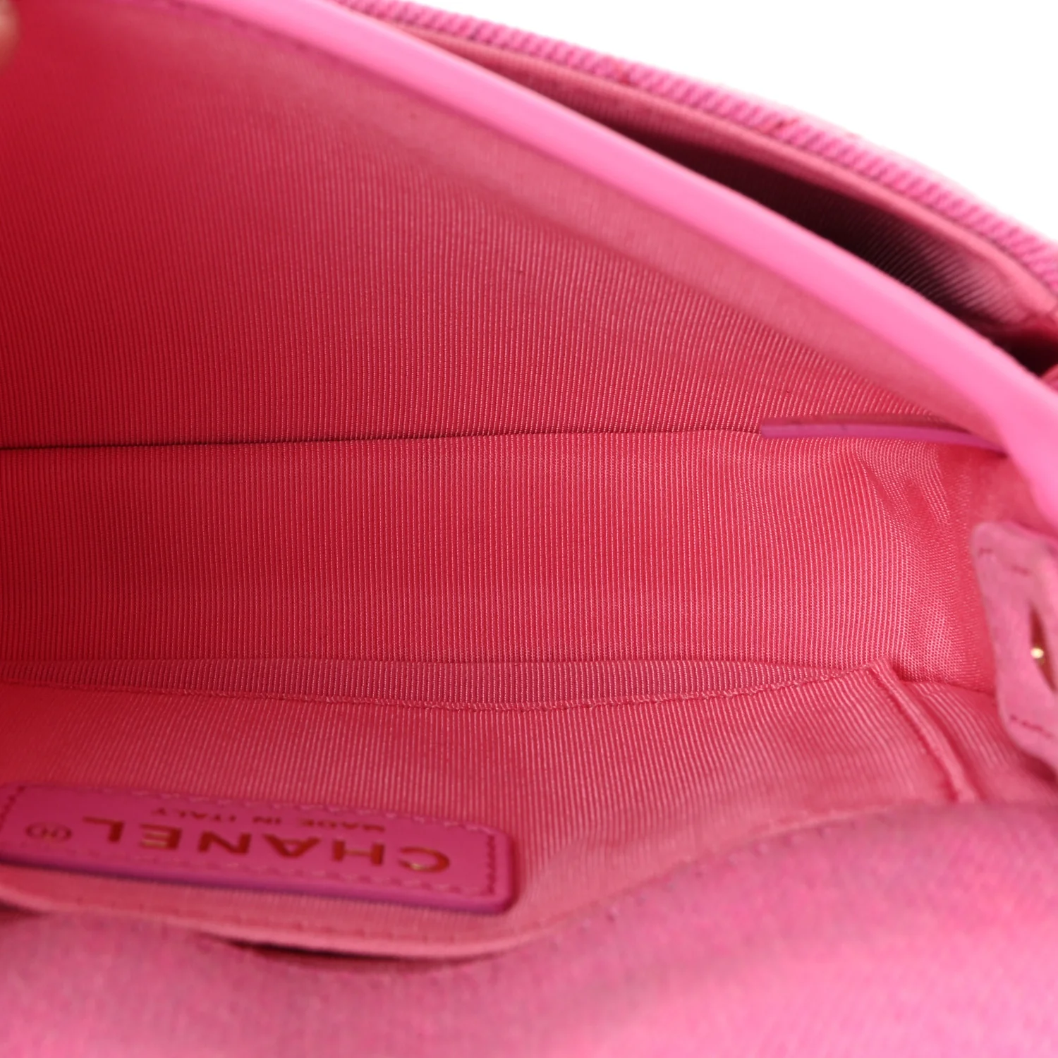 Denim Quilted Mini Messenger Flap Neon Pink - Image 5