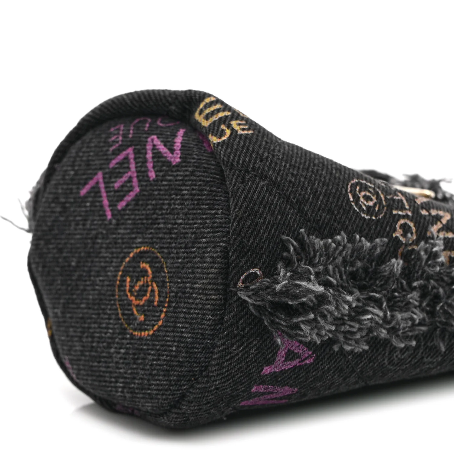 Denim Quilted Mood Mini Bucket With Chain Black Multicolor - Image 10