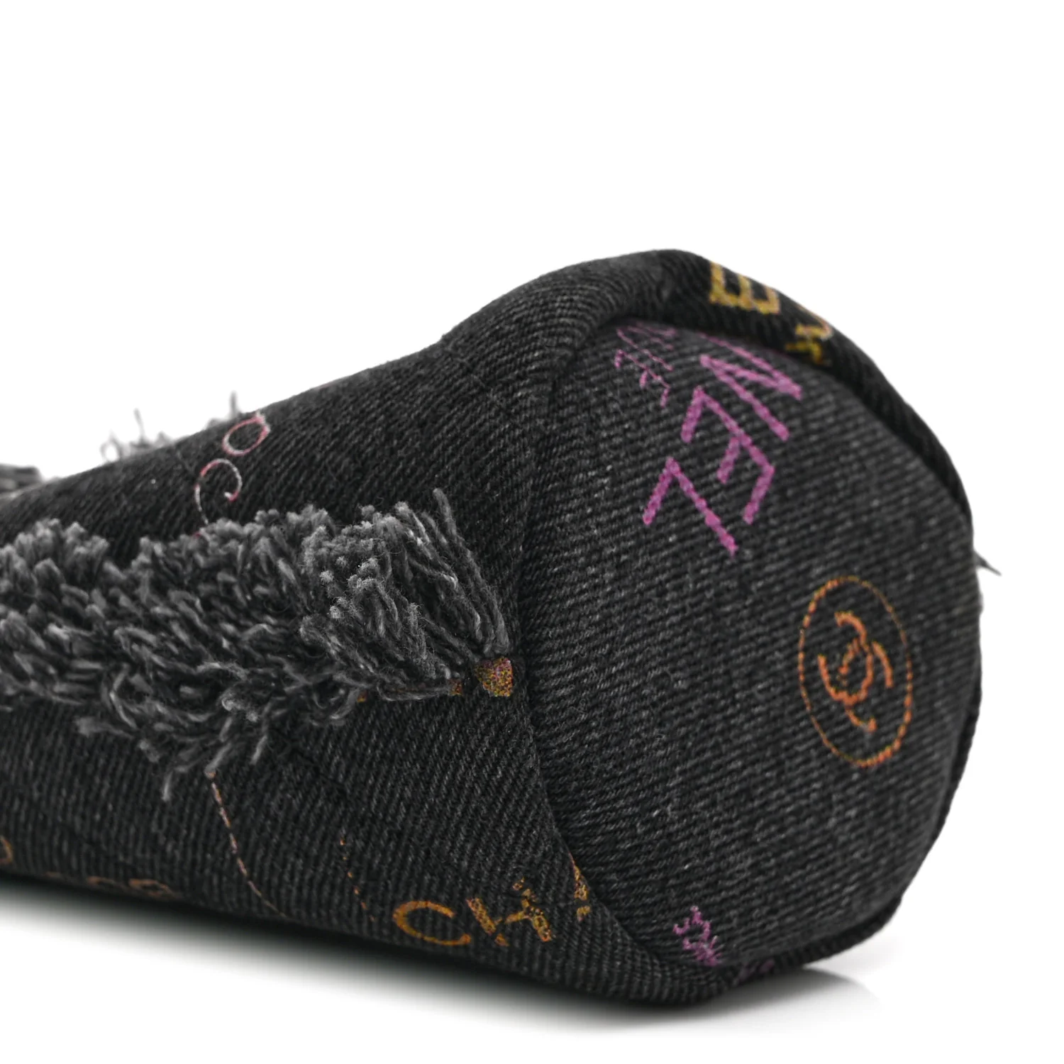 Denim Quilted Mood Mini Bucket With Chain Black Multicolor - Image 9