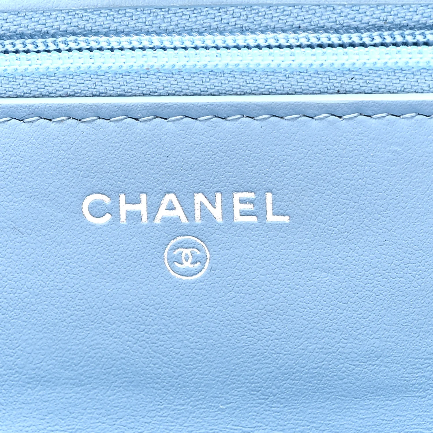 Denim Quilted Sweetheart Wallet On Chain WOC Blue - Image 6