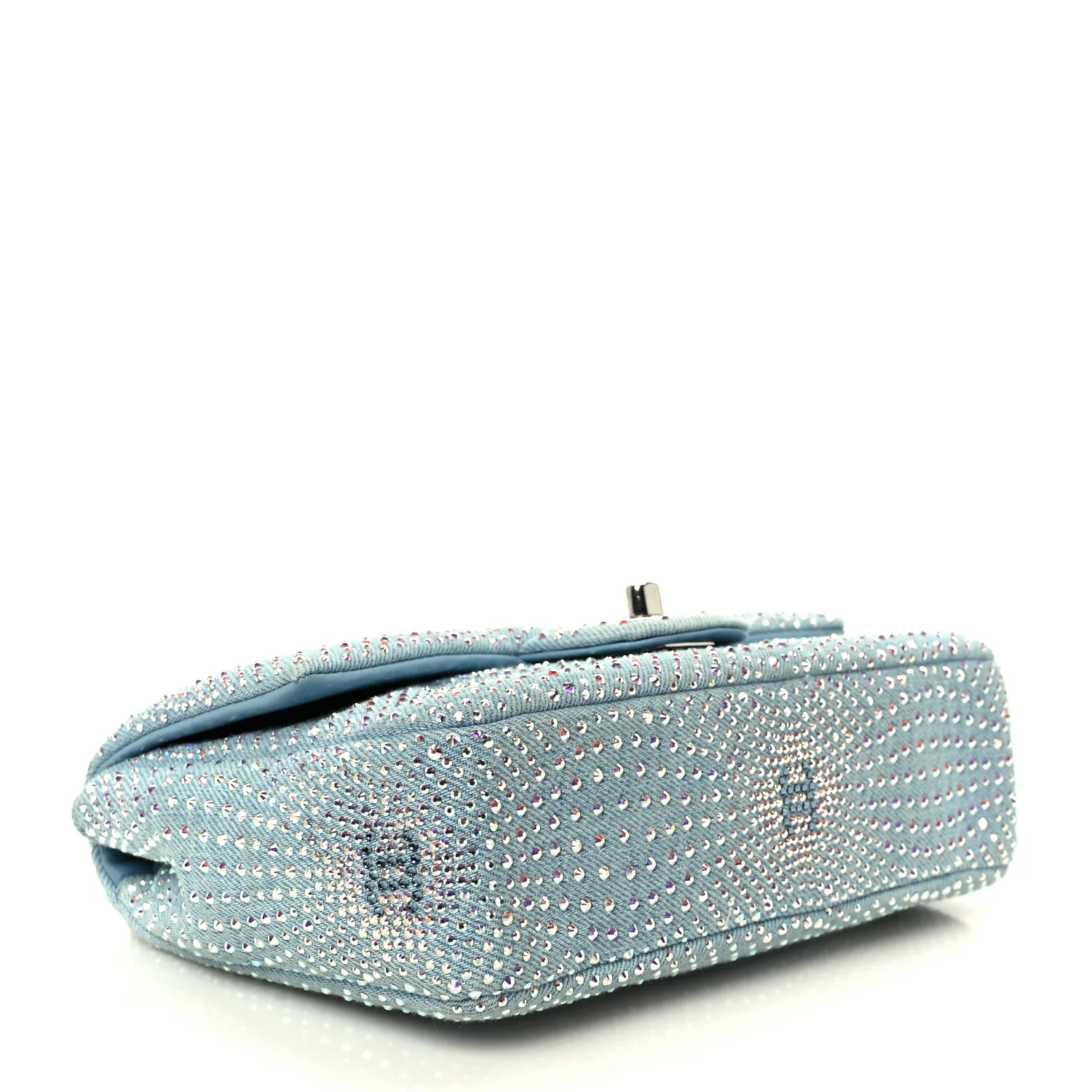 Denim Strass Evening Flap Bag Blue - Image 4