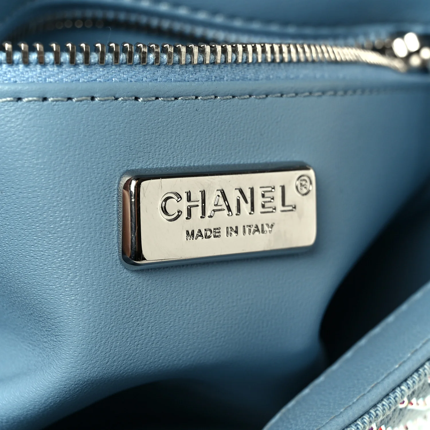 Denim Strass Evening Flap Bag Blue - Image 6