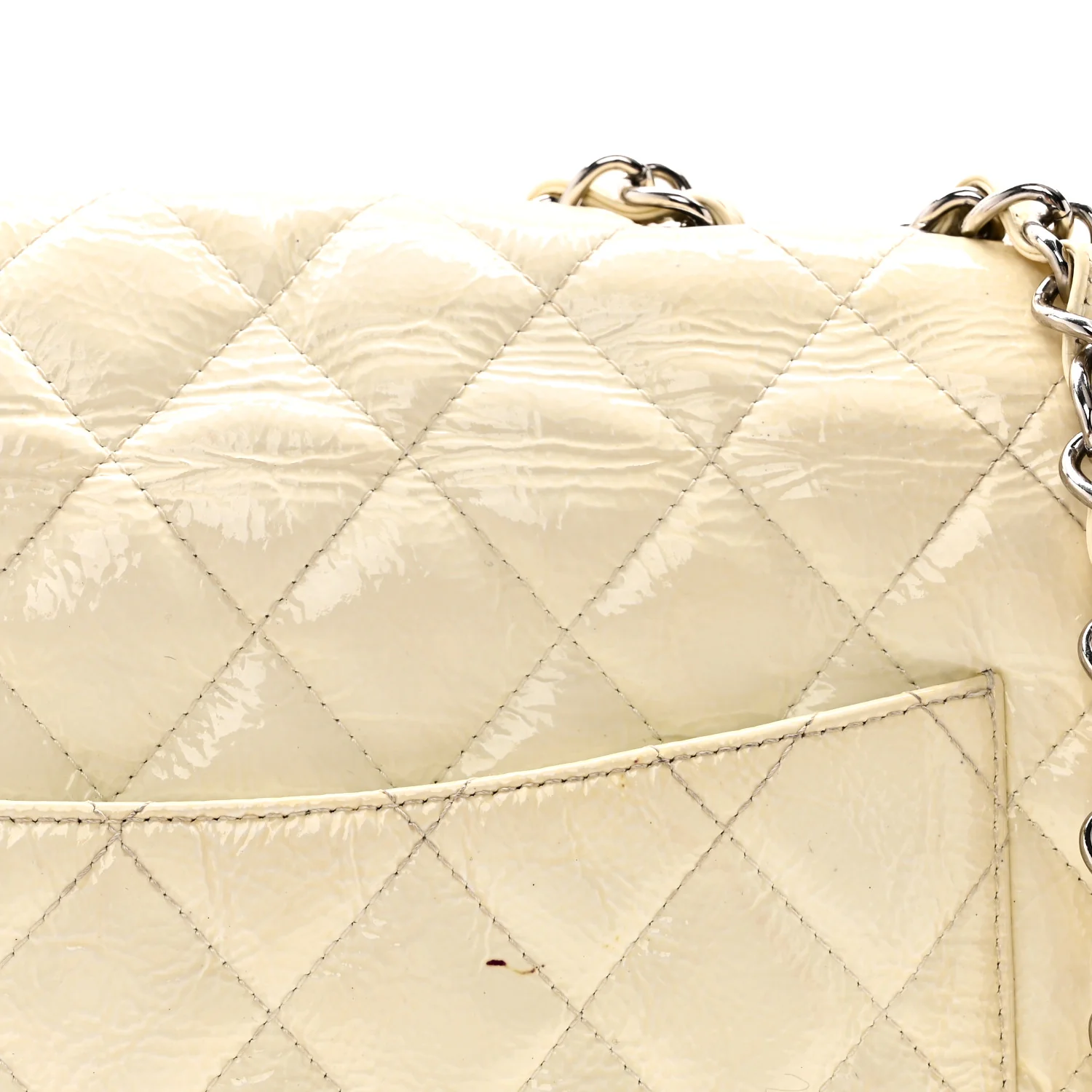 Distressed Patent Jumbo Single Flap White - Image 14
