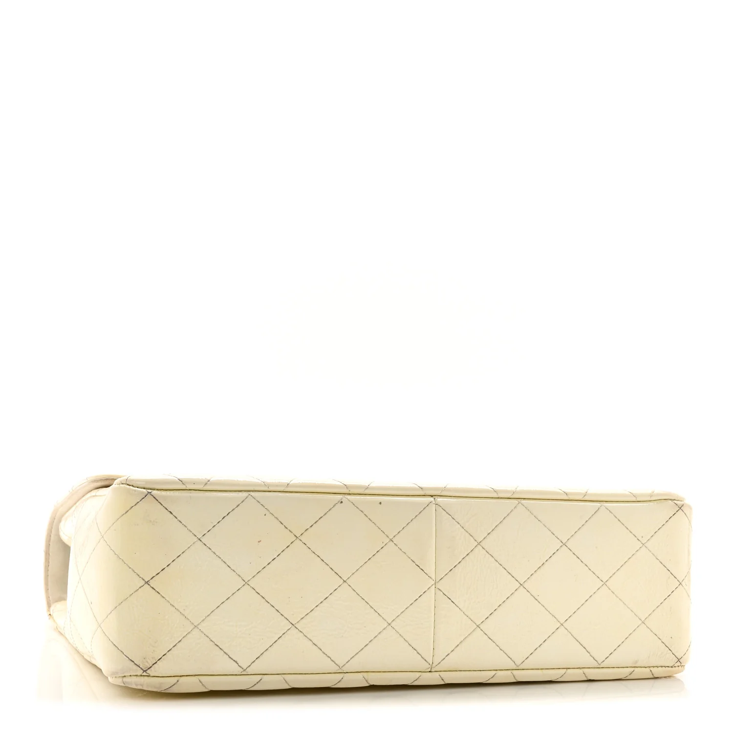 Distressed Patent Jumbo Single Flap White - Image 4