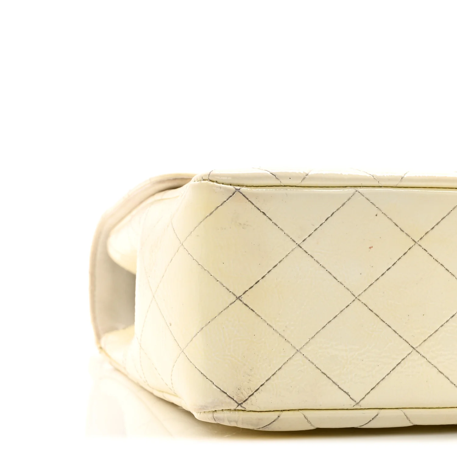 Distressed Patent Jumbo Single Flap White - Image 9