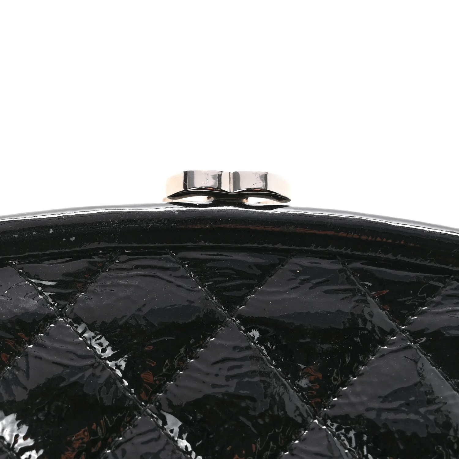 Distressed Patent Quilted Timeless Clutch Black - Image 10