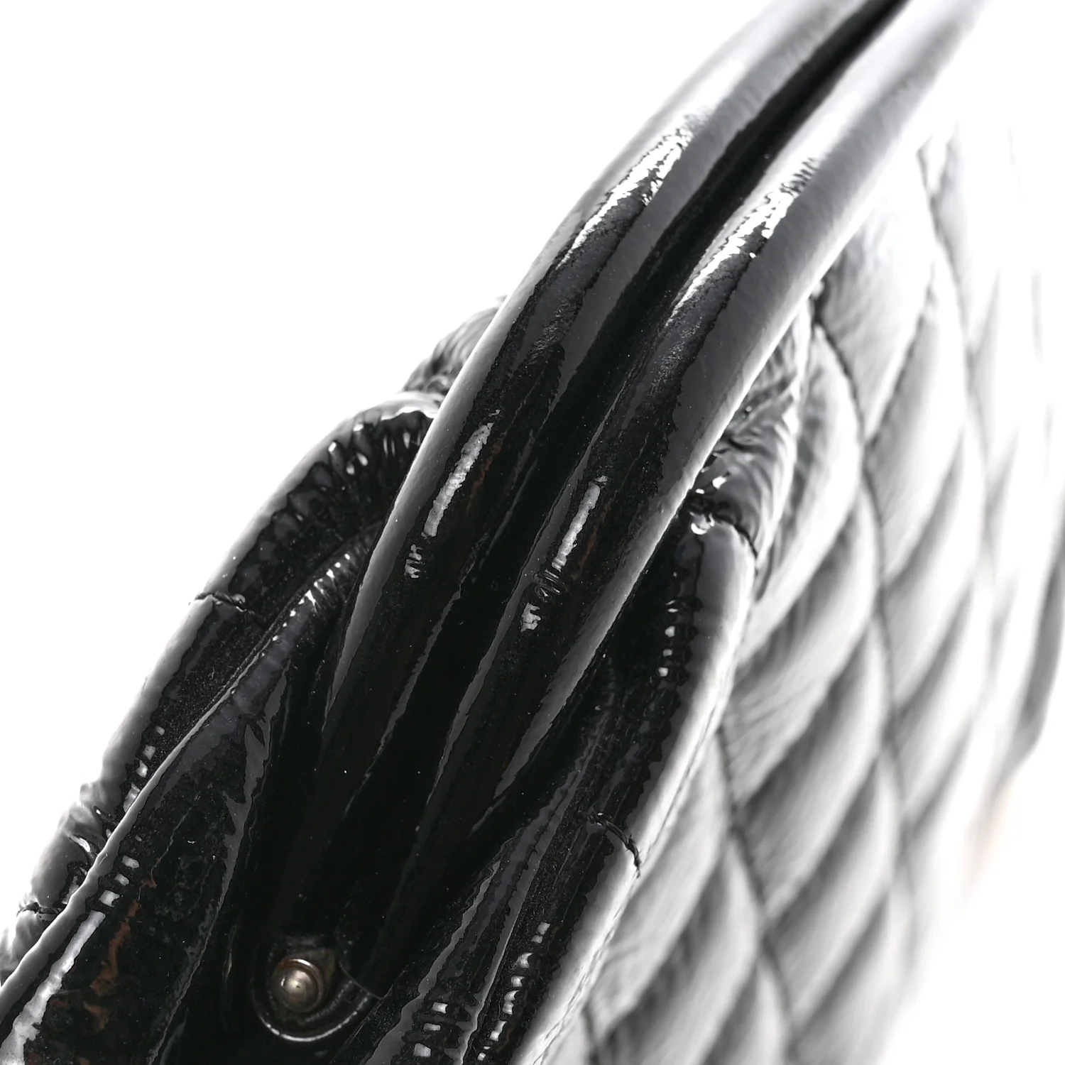 Distressed Patent Quilted Timeless Clutch Black - Image 11