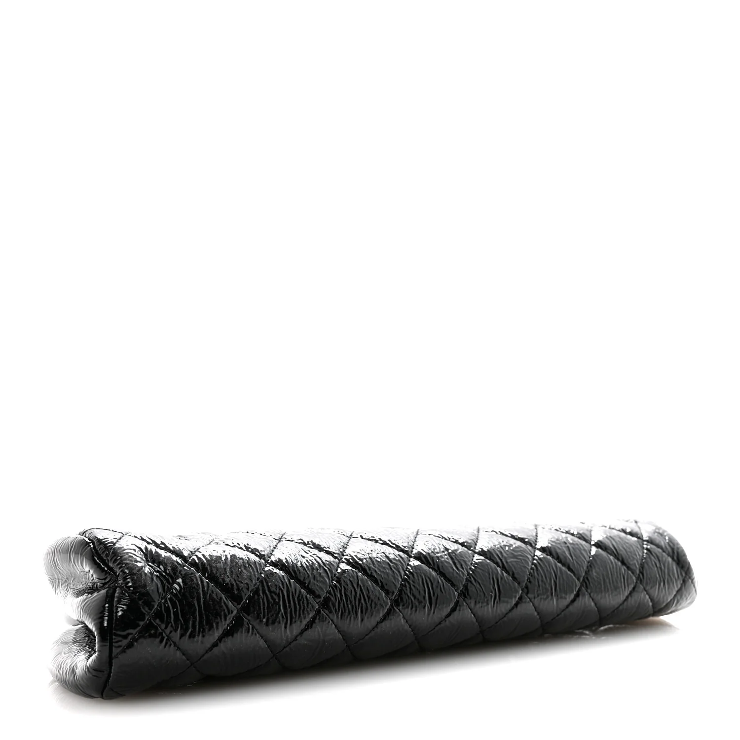 Distressed Patent Quilted Timeless Clutch Black - Image 4