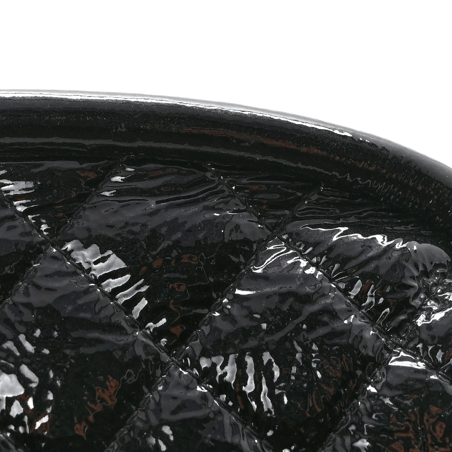 Distressed Patent Quilted Timeless Clutch Black - Image 9