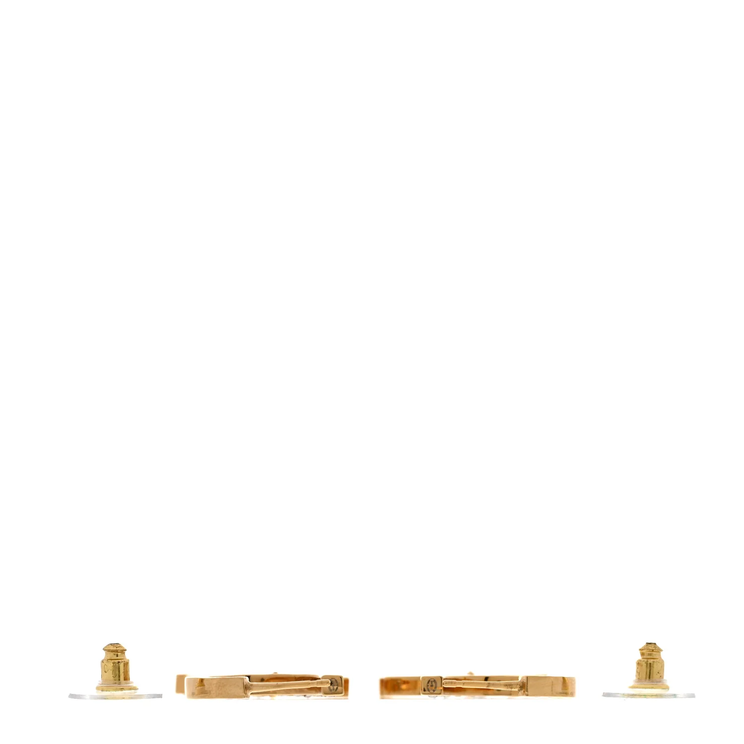 Enamel Crystal CC Drop Earrings Black Gold - Image 3