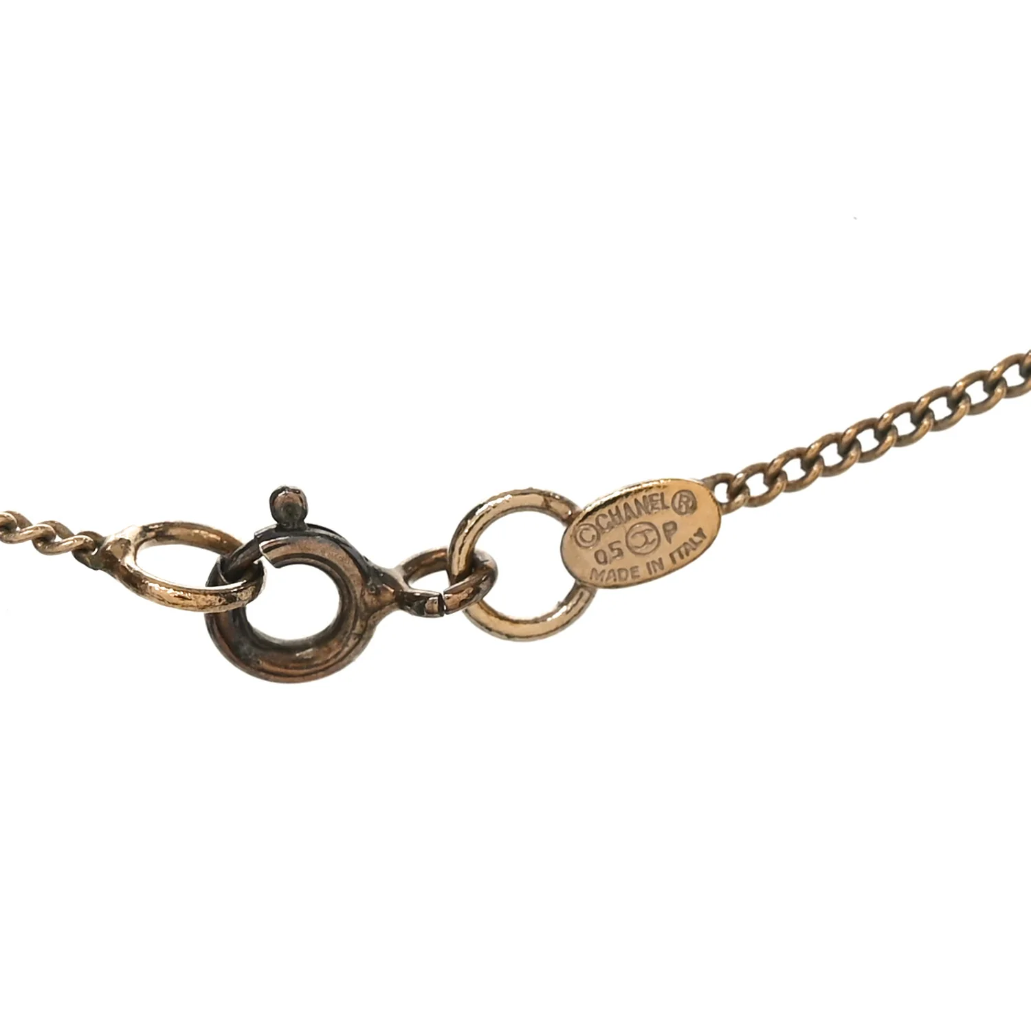 Enamel Heart CC Charm Necklace Gold - Image 4