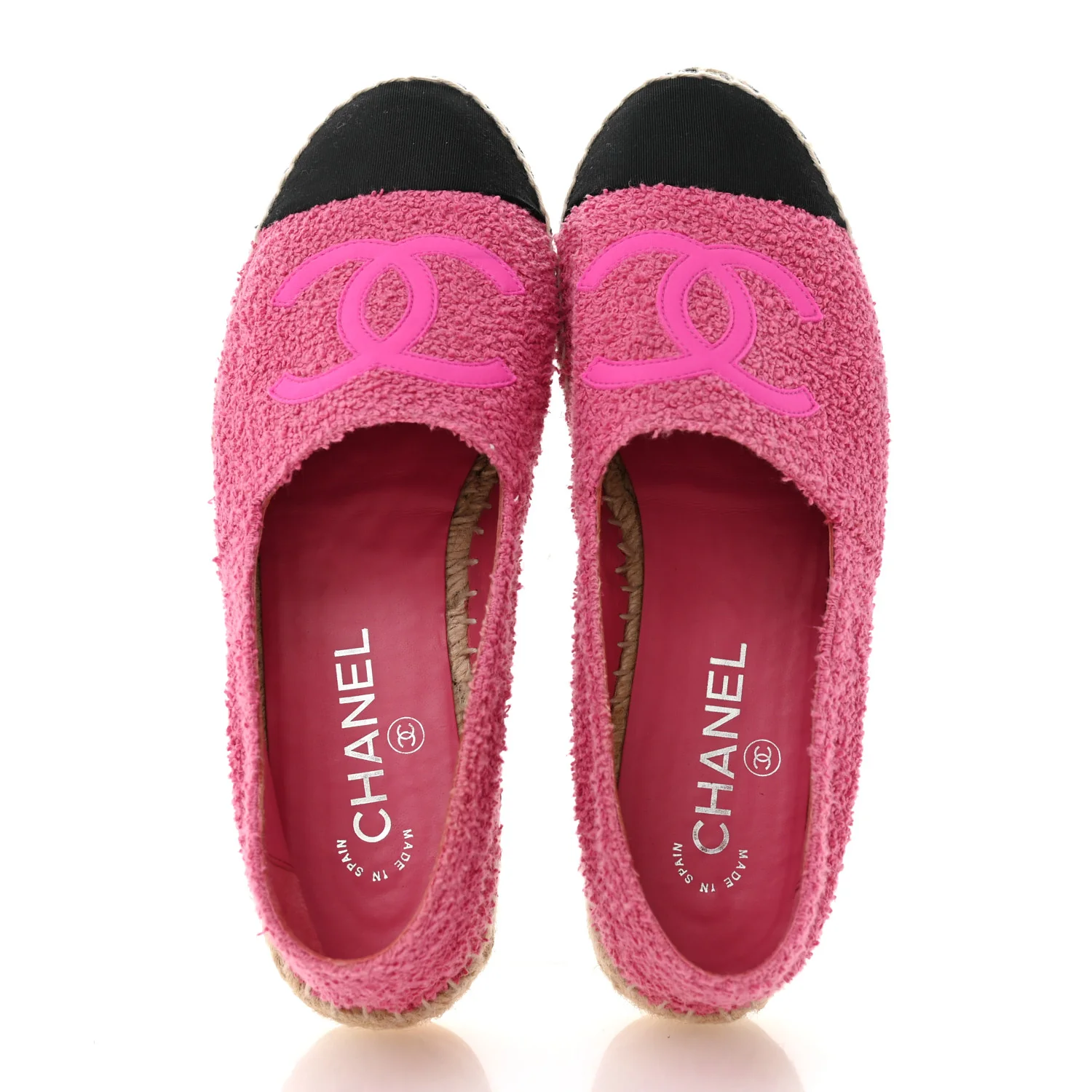 Fabric Grosgrain CC Espadrilles 38 Dark Pink Black - Image 2