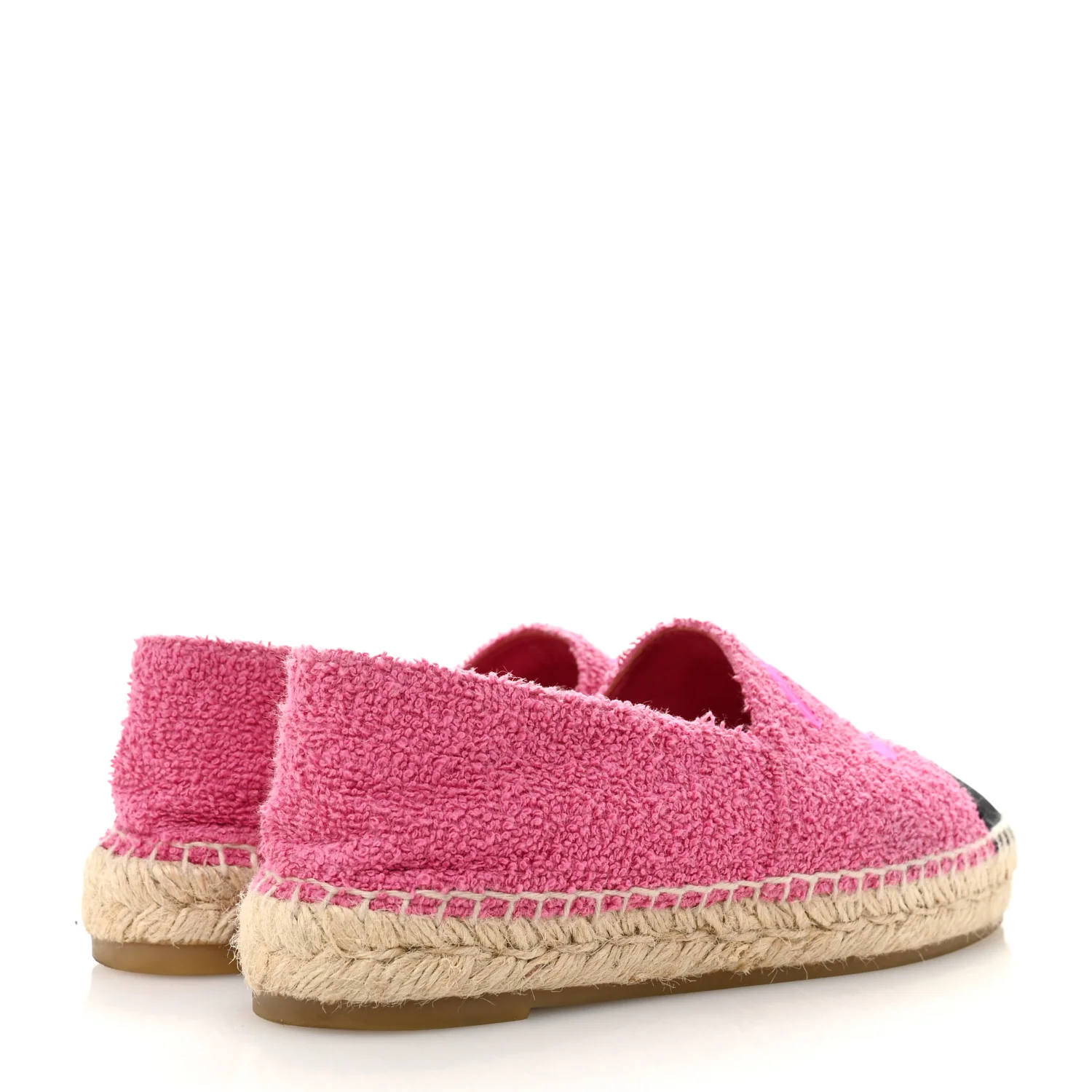 Fabric Grosgrain CC Espadrilles 38 Dark Pink Black - Image 5