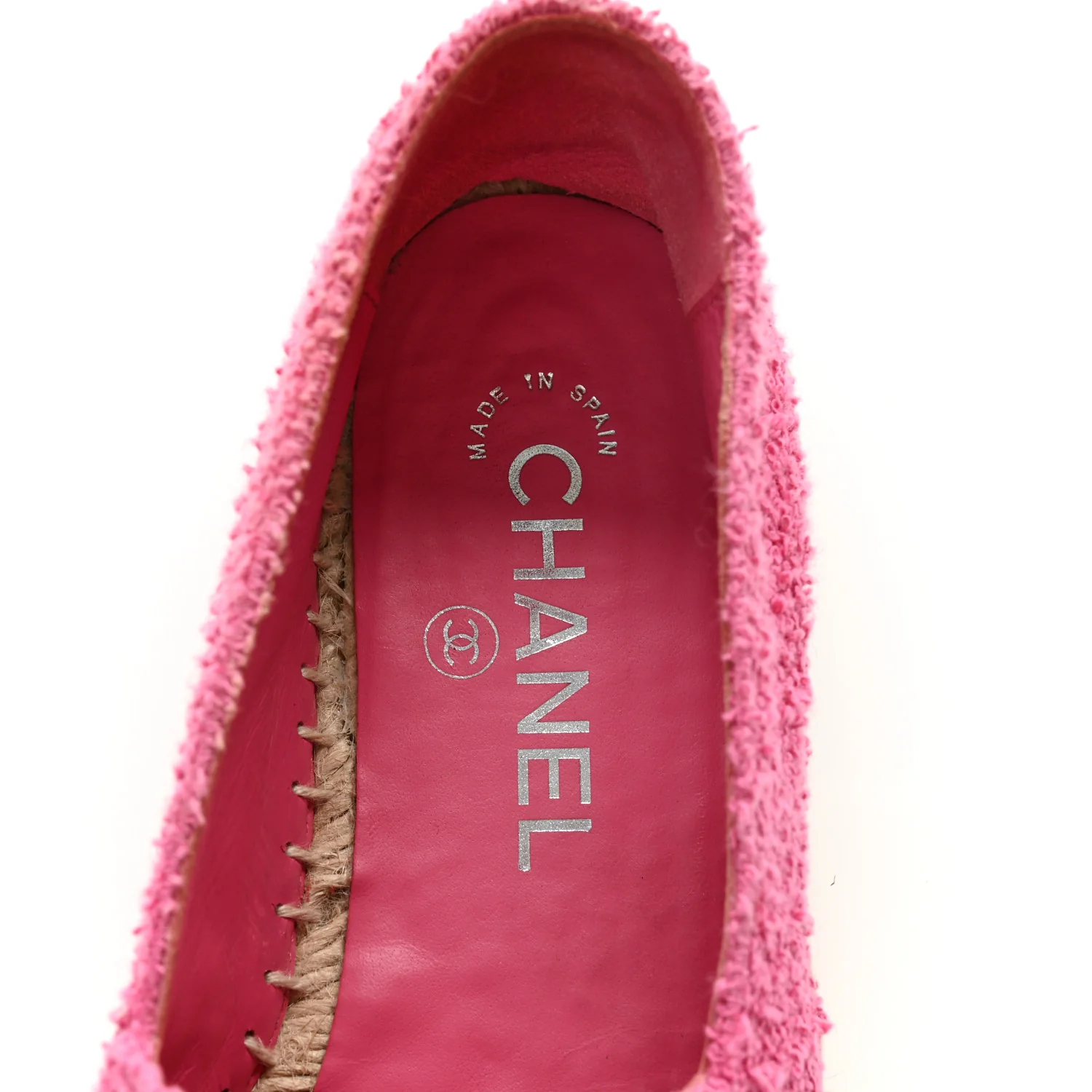 Fabric Grosgrain CC Espadrilles 38 Dark Pink Black - Image 7