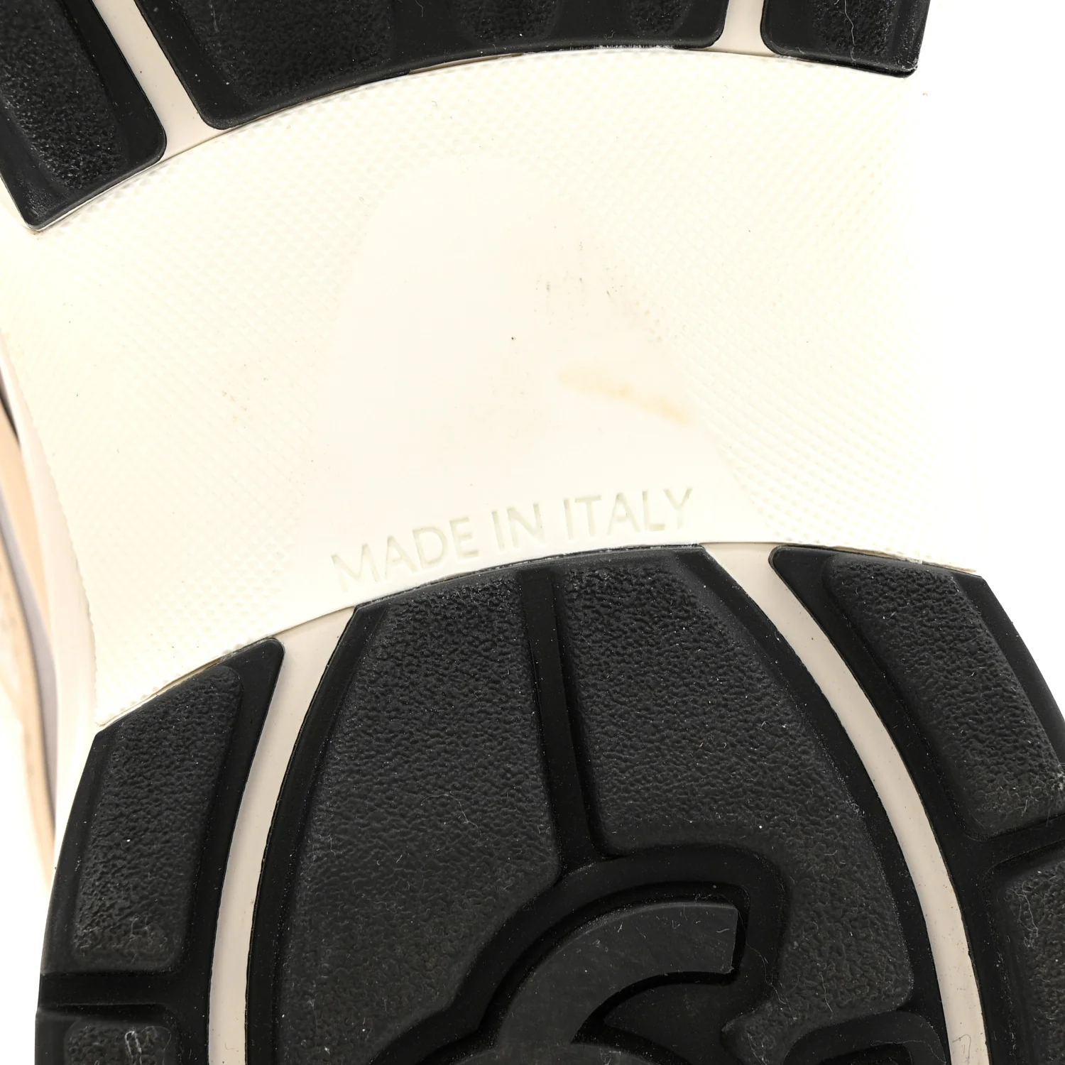Fabric Laminated Calfskin Stretch CC Sneakers 37 Ivory White Silver - Image 8