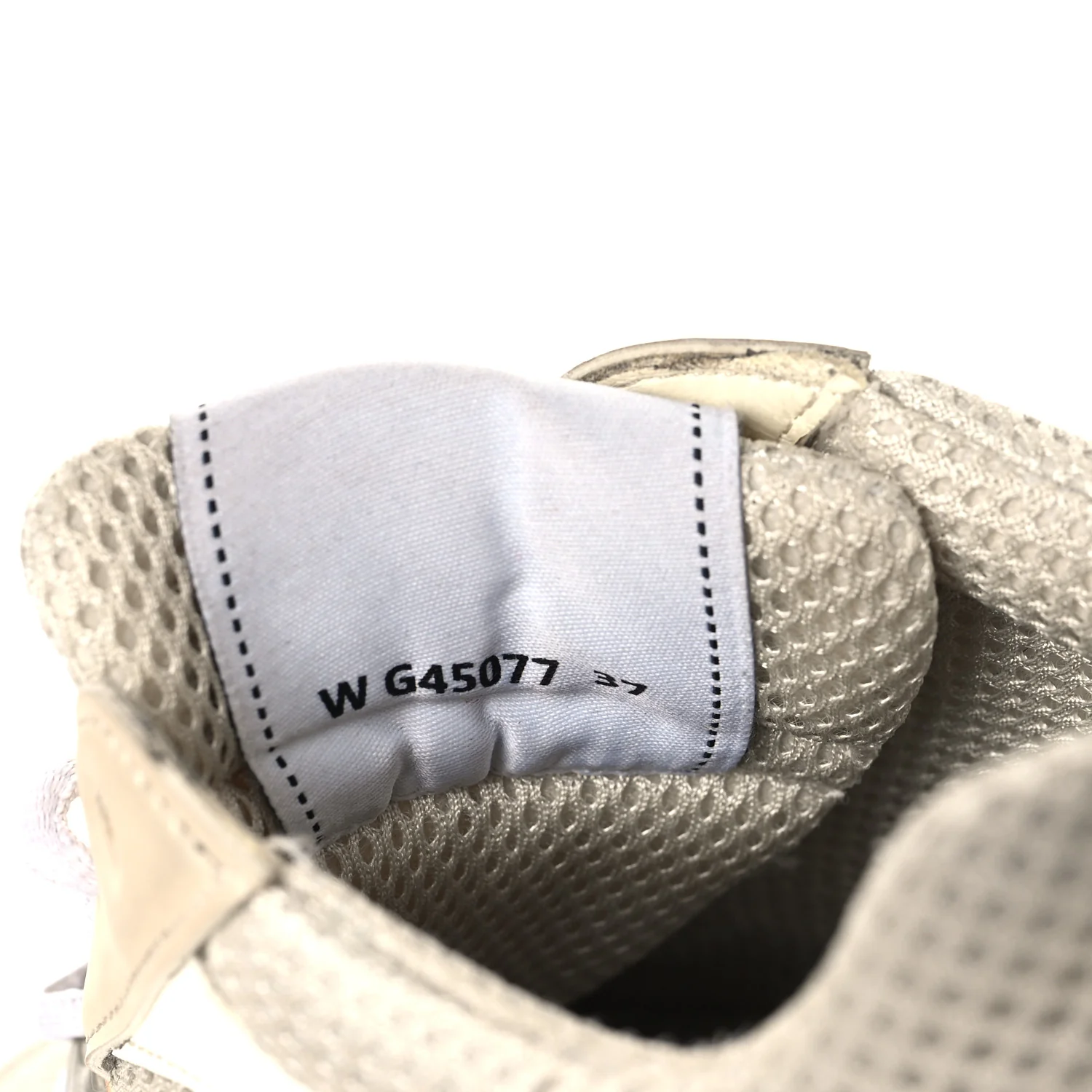 Fabric Laminated Calfskin Stretch CC Womens Sneakers 37 Ivory White Silver - Image 7