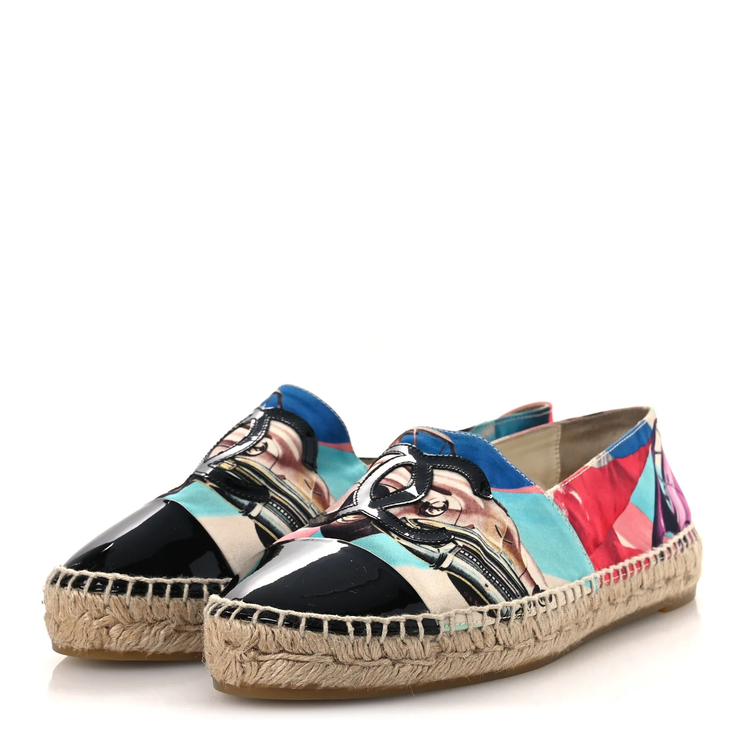 Fabric Patent CC Espadrilles 39 Multicolor Black - Image 4