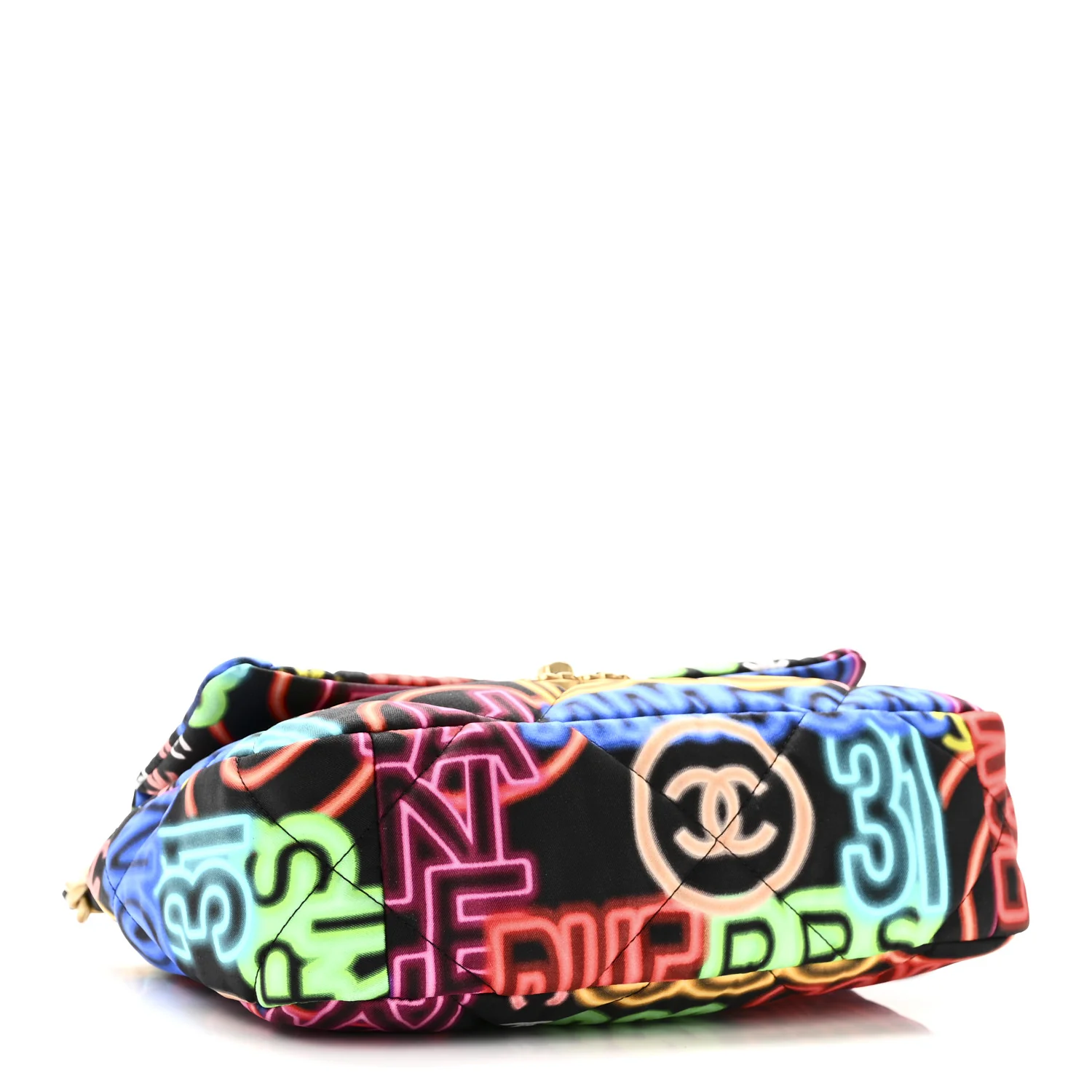 Fabric Printed Medium Chanel 19 Flap Black Multicolor - Image 4